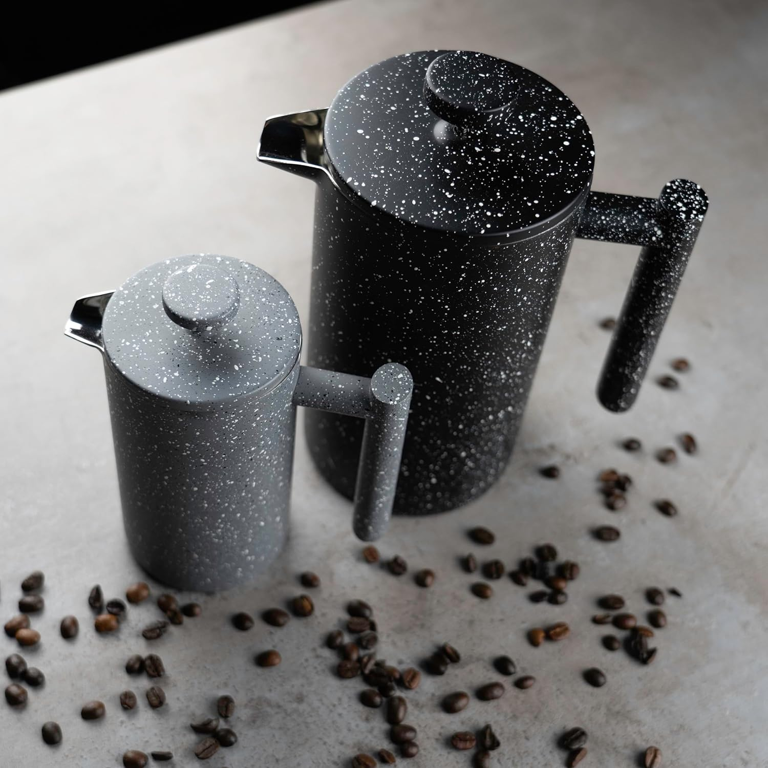 Caf&eacute; Ol&eacute; CFD Granite Cafeti&egrave;re, 18/10 Stainless Steel Double Wall Body and Mesh Filter, Black Granite Effect Finish, 350Ml (3 Espresso Cups or 1 Mug) image number 1