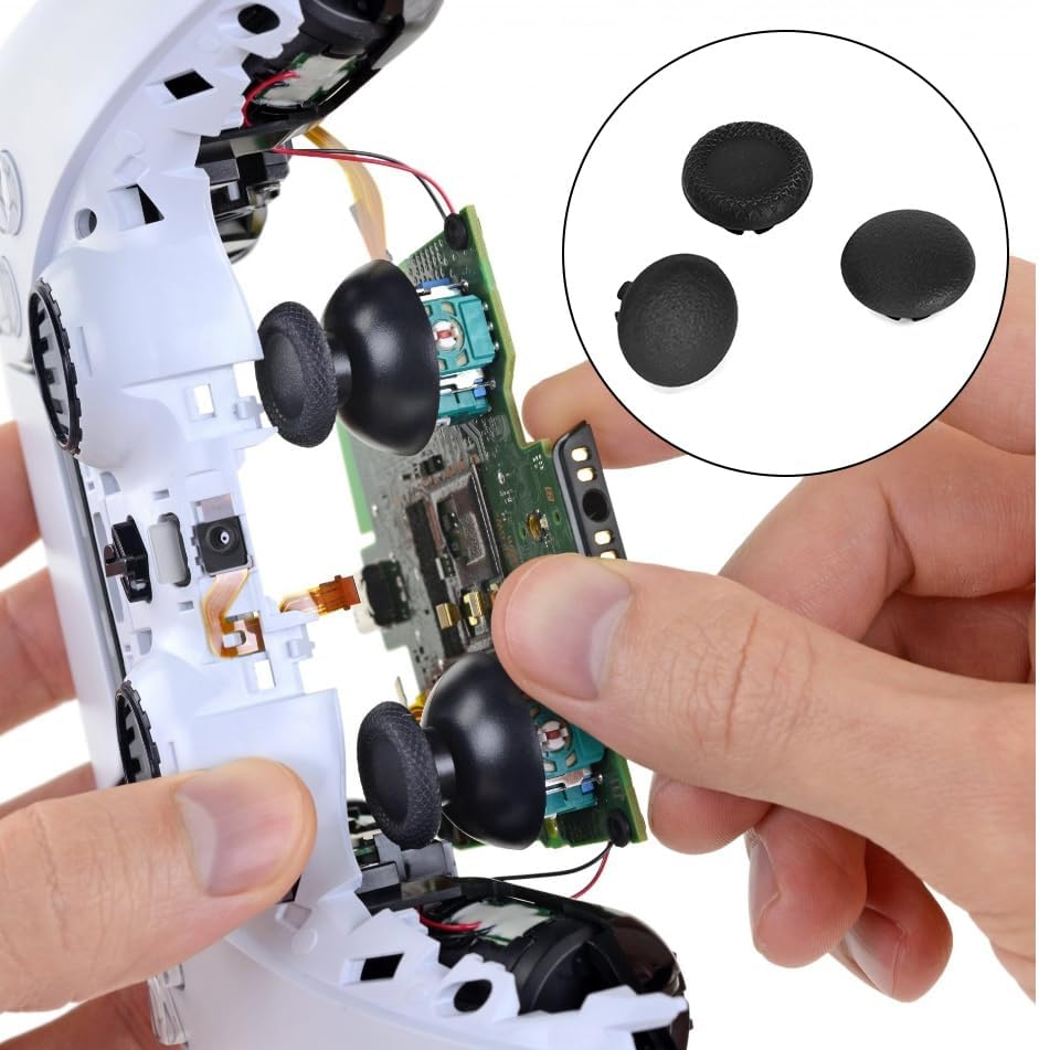 Ruimou 8Pcs Black Silicone Anti-Slip Game Controller Thumb Grip Cap and Base Compatible with Ps4/Compatible with Ps5/Compatible with Xbox X Series Etc - Black image number 3