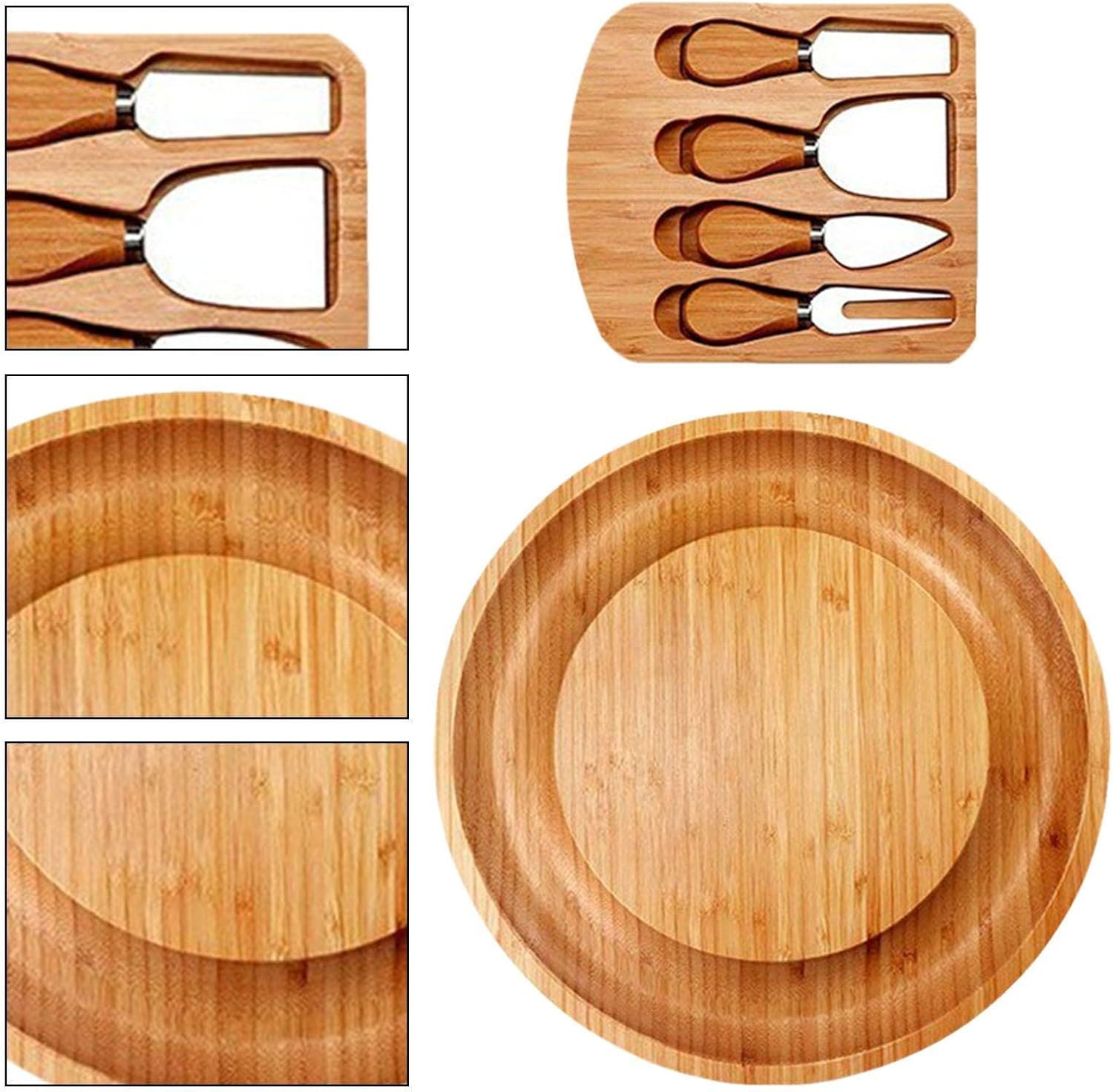 Cheese Board Set | 13.5-Inch Deli Plate | Serving Plate for Cheese, Coffee, Cake, Fruit for Housewarming Birthday Parties Drinking image number 4