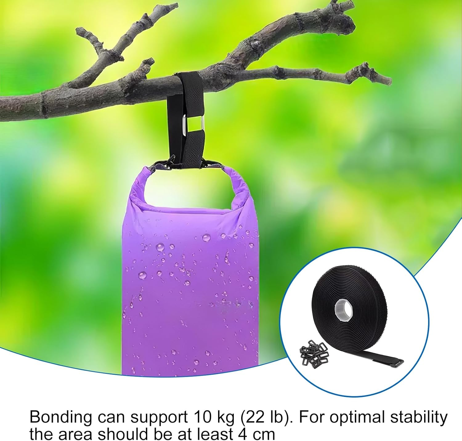 Ozessence 10M X 2Cm Reusable Cable Ties with 50 Buckles, Reusable Cable Ties Hook and Loop for Wire & Cord Management Home Office Data Center Organizer, According Need Cropping Suitable Length(Black) image number 4