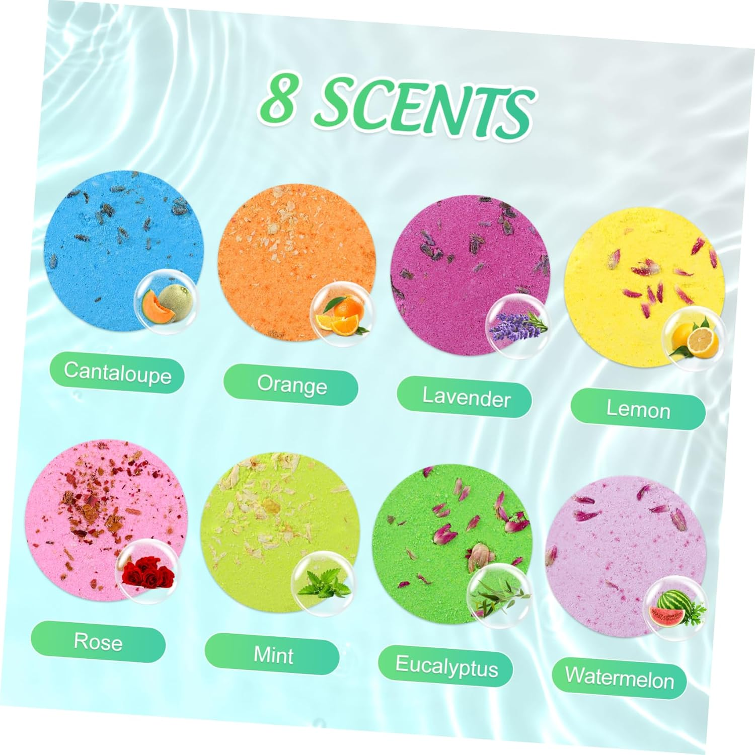 Aroma Bath Tablets 8Pcs 30G Natural Essential Oil Bath Salts Aromatherapy Shower Steamers for Women Relaxation Mood Relief image number 5