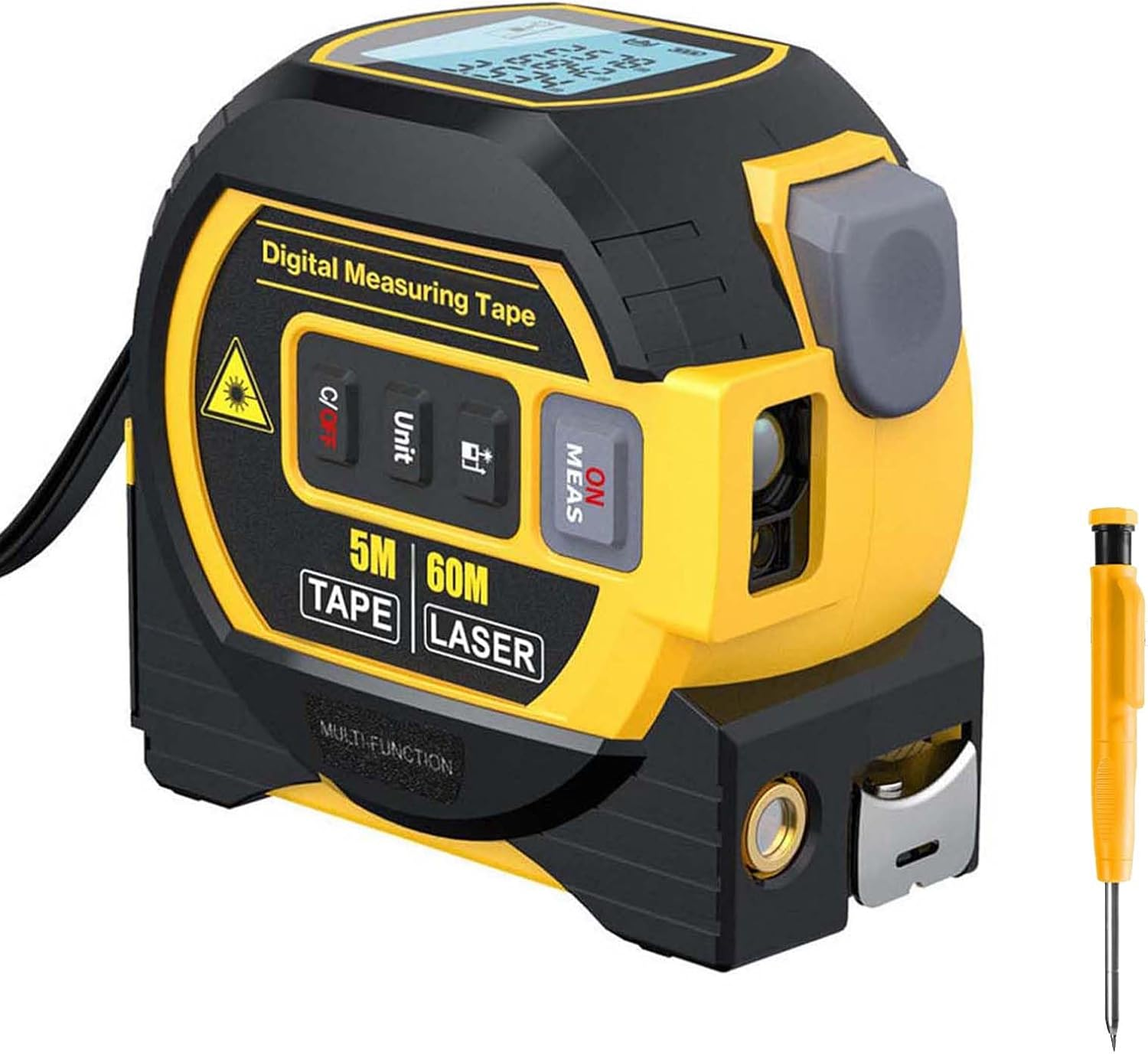 Lizihaowu 2025 the Almighty Ruler 3-In-1 Laser Tape Measure with LED Display,60M Digital Rangefinder, Infrared Measuring Tool