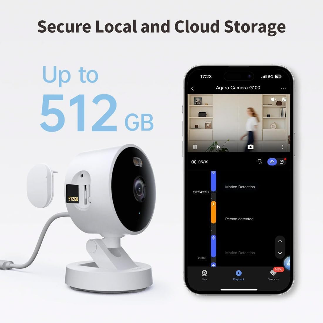 Aqara Camera G100 Select, 2K Indoor/Outdoor Security Camera, Homekit Secure Video, 2-Way Audio, Spotlight Colour/Ir Night Vision, AI Detection, Wi-Fi 6, Supports Homekit, Alexa, Google, White image number 5