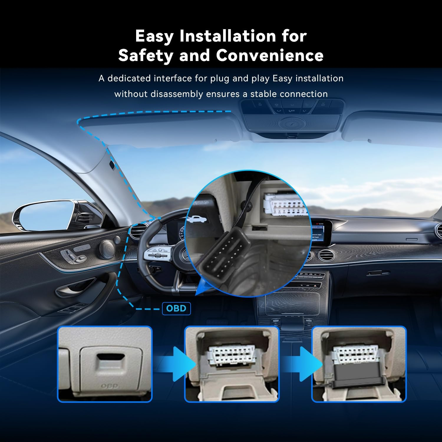 DDPAI Dash Cam Smart OBD Hardware Kit Compatible with Models N1 Dual, N3 Pro, N5 Dual and MINI5, Enable 24 Hours Parking Monitor, 12V/2A to 5V/2A, 3 Meters Long image number 5