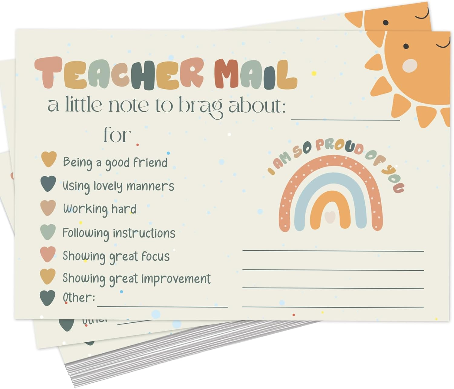 LOVEDMORE Boho Classroom Brag Cards for Teachers, Preschool, Elementary Classroom Incentives Cards for Students