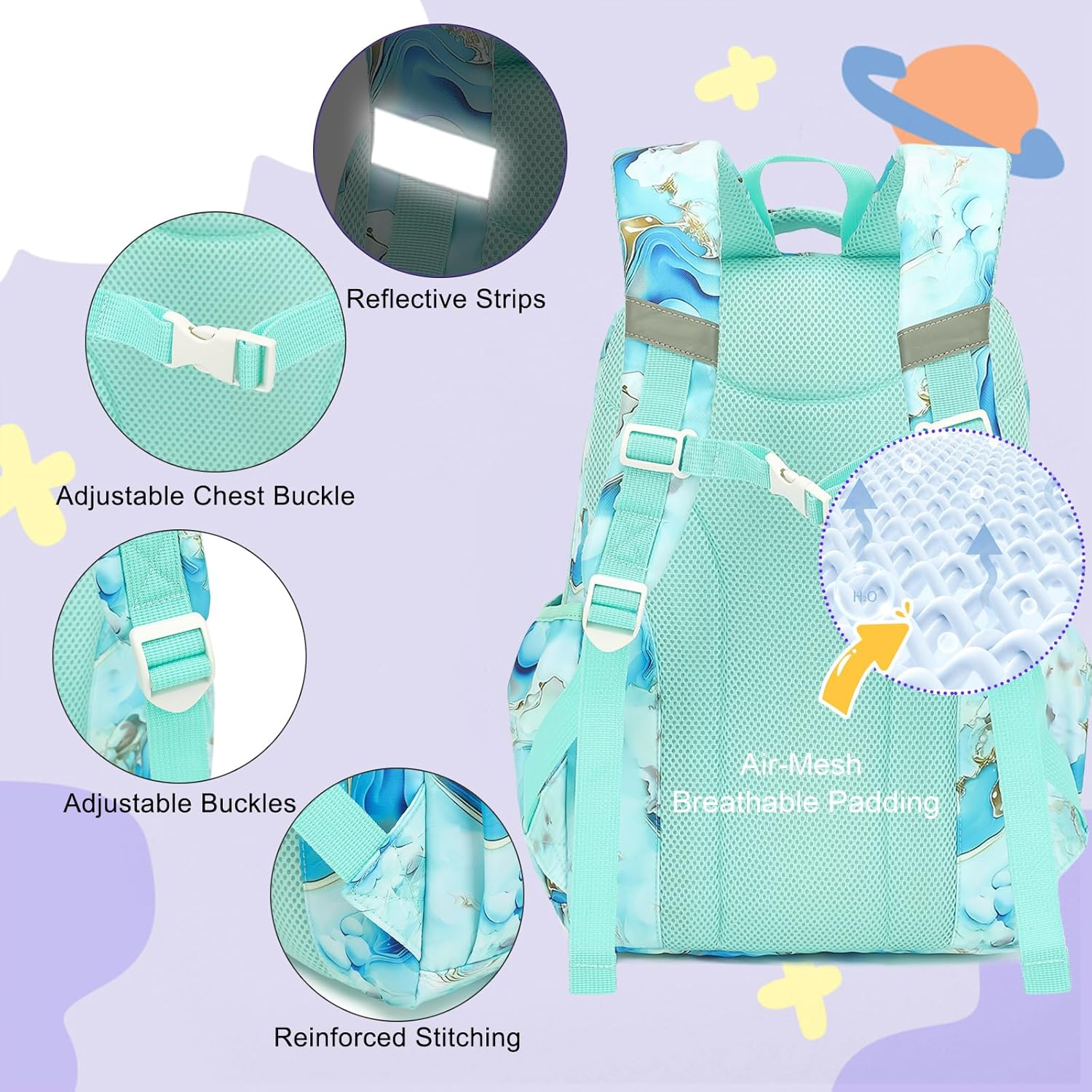 Backpack for Girls Refrigerator Door School Bag for Kids Teen Women Casual Travel Daypacks image number 2