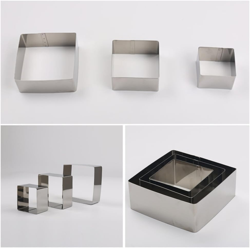 Cake Mold Ring, Cake Square Mold, Square Cake Ring 6Pack, Cuicanfla Mousse Cake Mold Ring for Kitchen DIY Pastry Nonstick DIY Baking Accessories for Birthday, Party