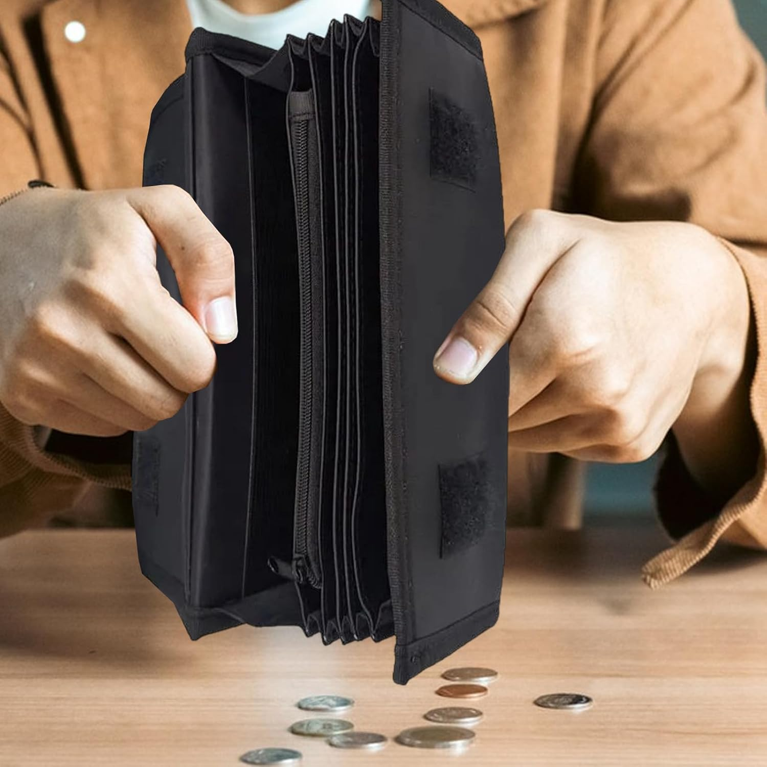 Wallet Bag - Coin Sorters Organizer Storage Bag, Heavy Duty Multipurpose Organizer Handbag | Luggage & Travel Perogar with Multiple Compartments for Servers S image number 3