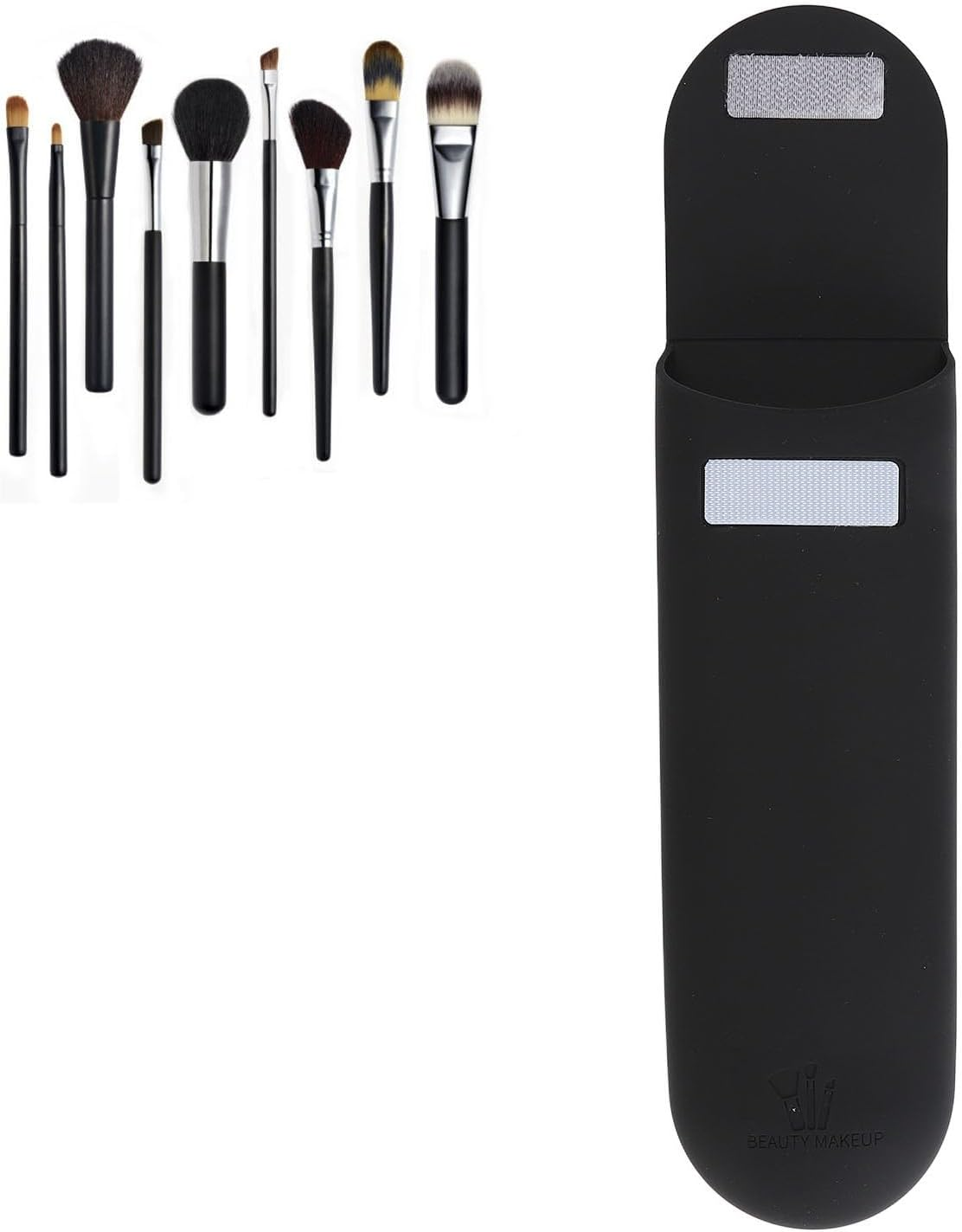 Silicone Makeup Brush Bag Portable EFFICIENT Organization Large Capacity Travel Friendly image number 5