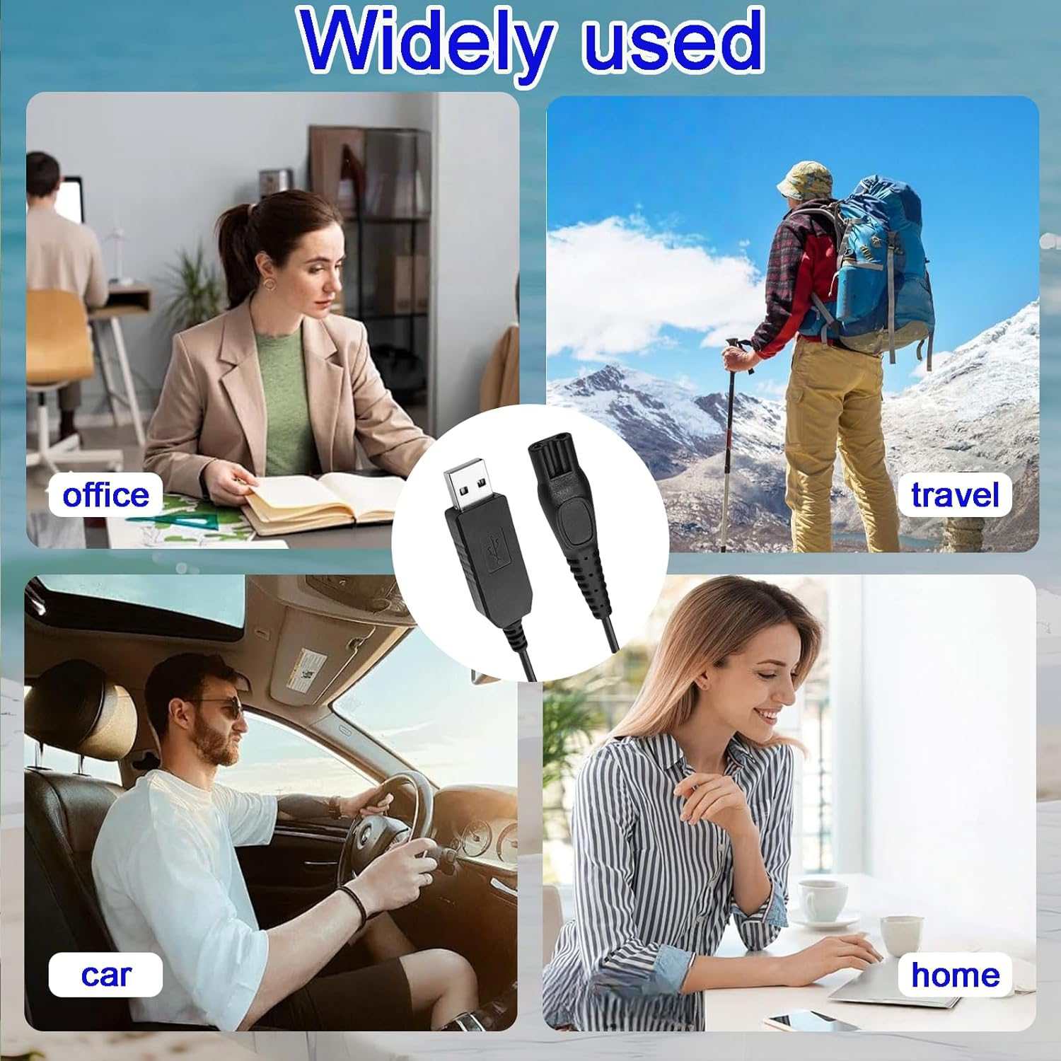 USB a Charger Power Cable for Philips 15V Electric Shaver, Compatible with HQ8505 QP6510 Car Cord