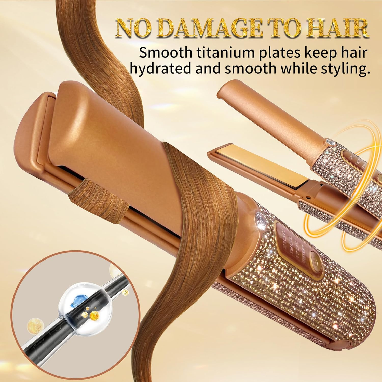 Cordless Hair Straightener, Portable Straightener 2 in 1 for Hair Straightening and Curling, Fast Heating Cordless Flat Iron, 5000Mah Hair Straightener Travel,210&deg;C/410&deg;F within Seconds (Libre)