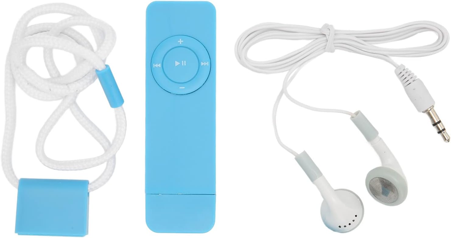 MP3 Player, Mini MP3 Music Player Portable Hifi Sound Digital Music Player Built in 180Mah Battery, Supports up to 64GB (Blue) - Green image number 2