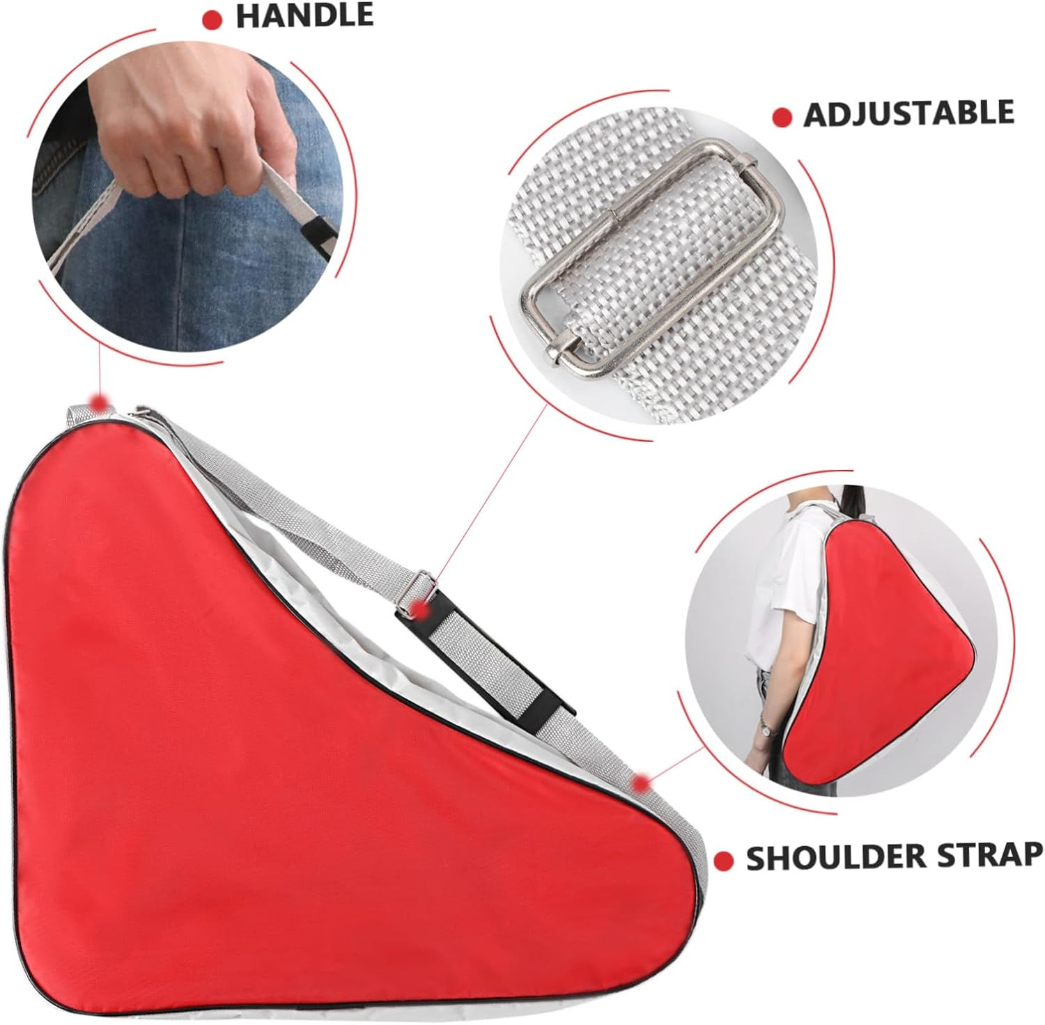 BELLIFFY Skate Bag for Ice Skating High-Capacity Roller Skate Bag Mesh Cloth for Carrying Skating Gear to Practice Sessions image number 3