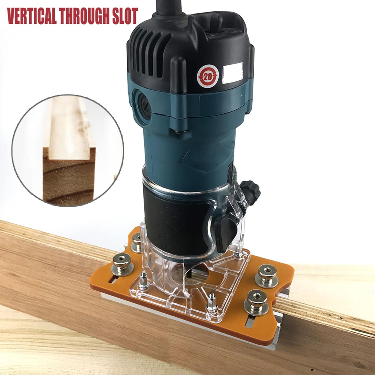 Aluminum Alloy Trimming Machine Cover with Clear Cover, Slot Plate Locator for Accurate Positioning, Woodworking Trimmer Router Base Compatible with Makita Router image number 4