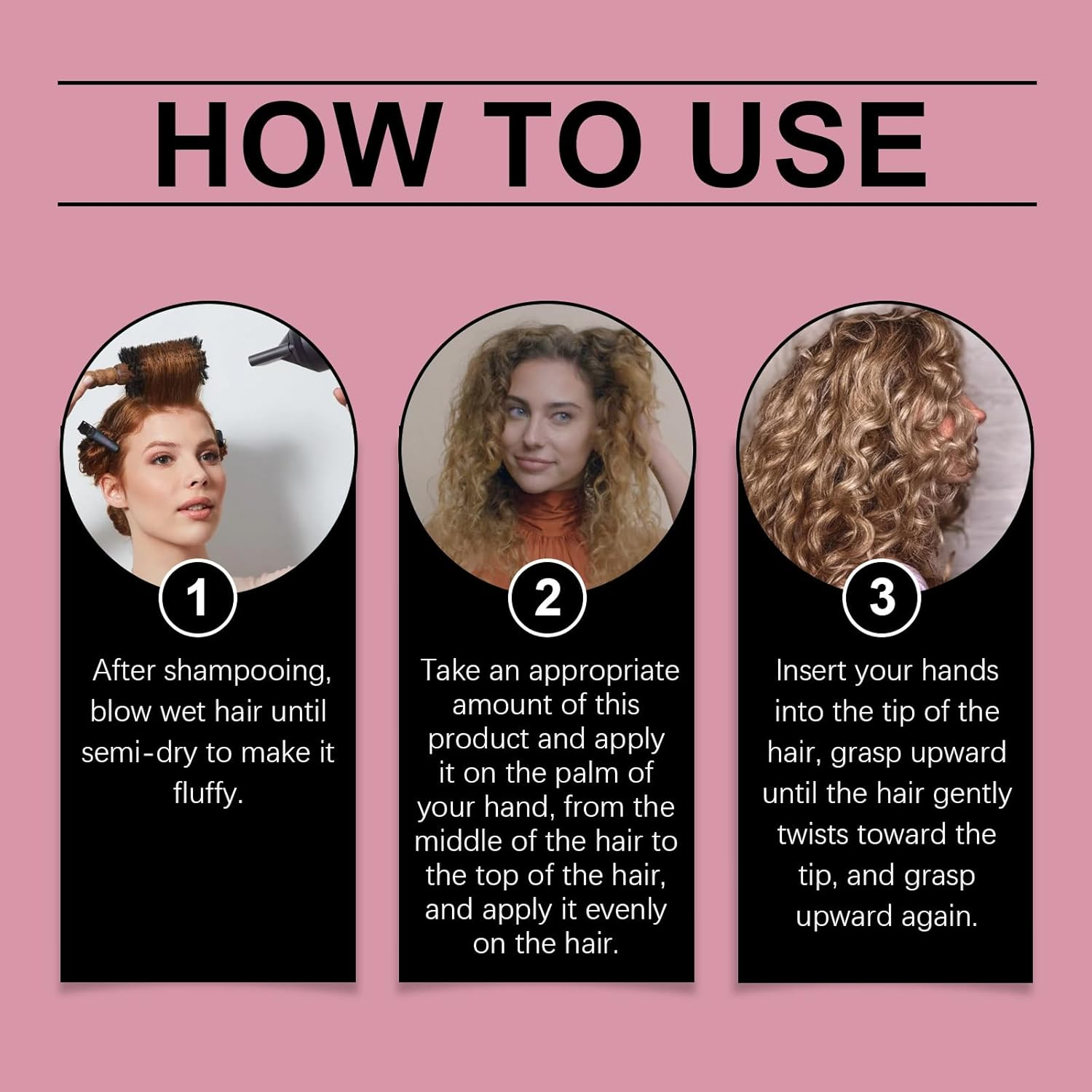 Hair Styling Mousse, Foam Mousse, anti Frizz Hair Product, for Curls and Waves, for Natural Curls and Permed Hair, for More Volume and Defined, Curly Hair image number 3