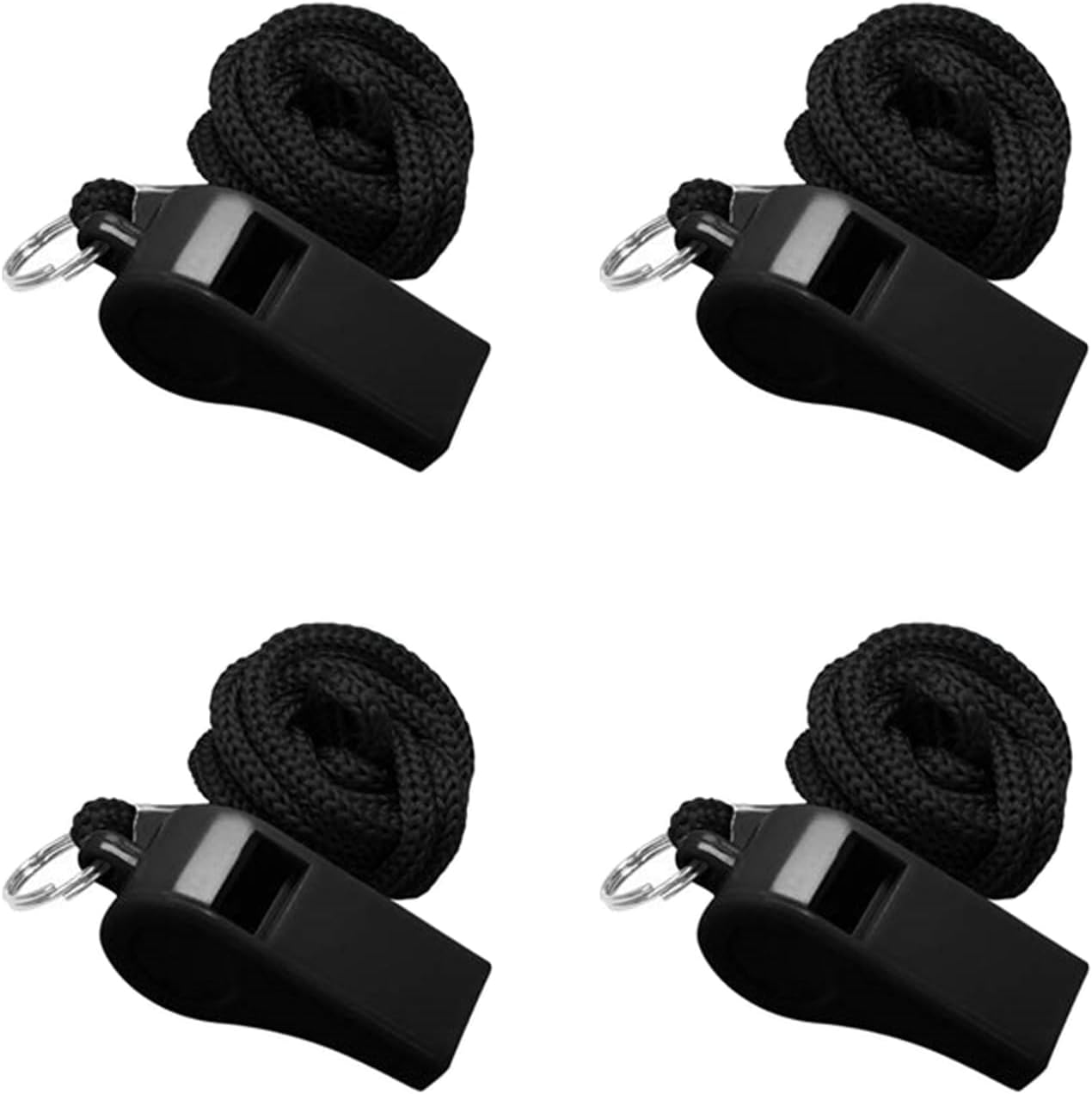 Neoreser Whistle, Pack of 4 Sports Whistles with Lanyard, Plastic Whistle, Trill Whistle, Football Whistle, Referee Whistle, Whistles for Coaches, Referees, Teachers, Emergency image number 3