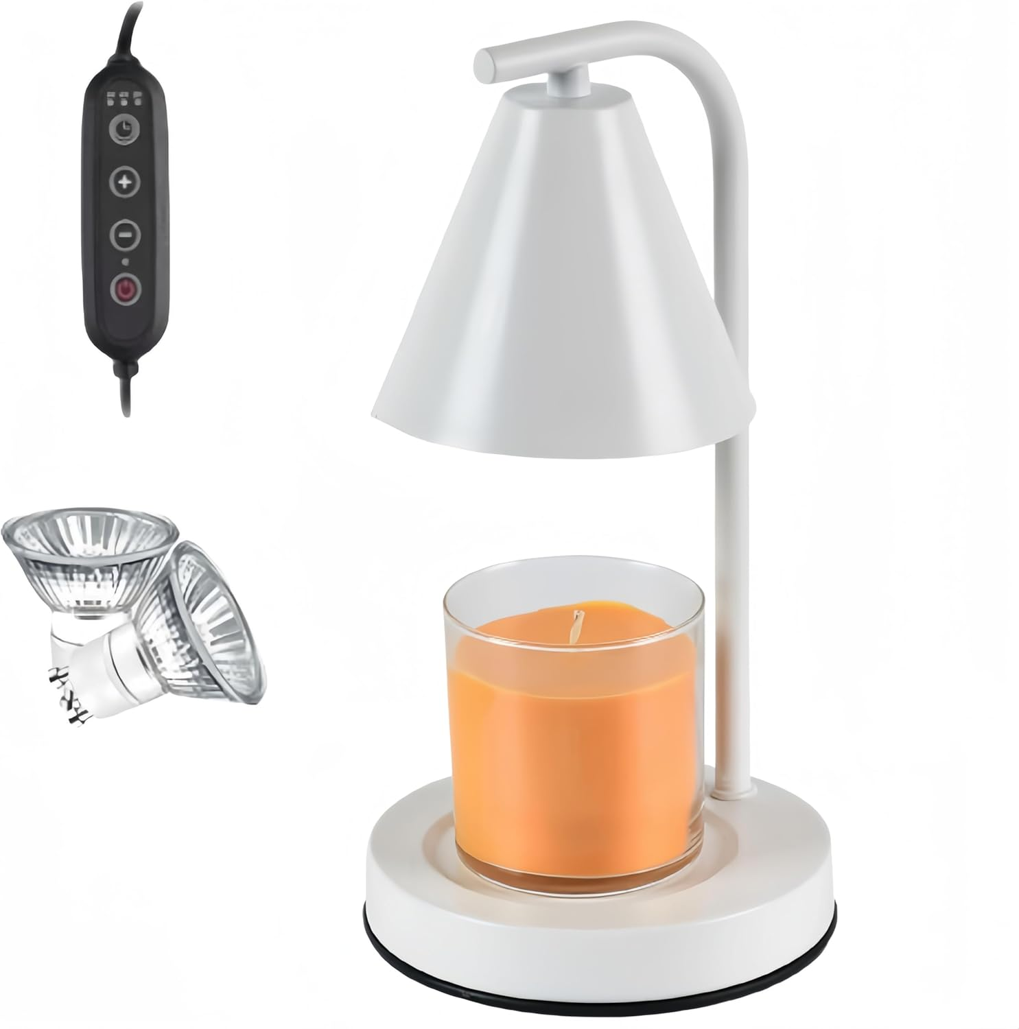 KERLJO Electric Candle Warmer Lamps with 2 Bulbs - Adjustable Brightness and Timer Function, Aromatic Candle Holders for Vintage Bedroom Decor