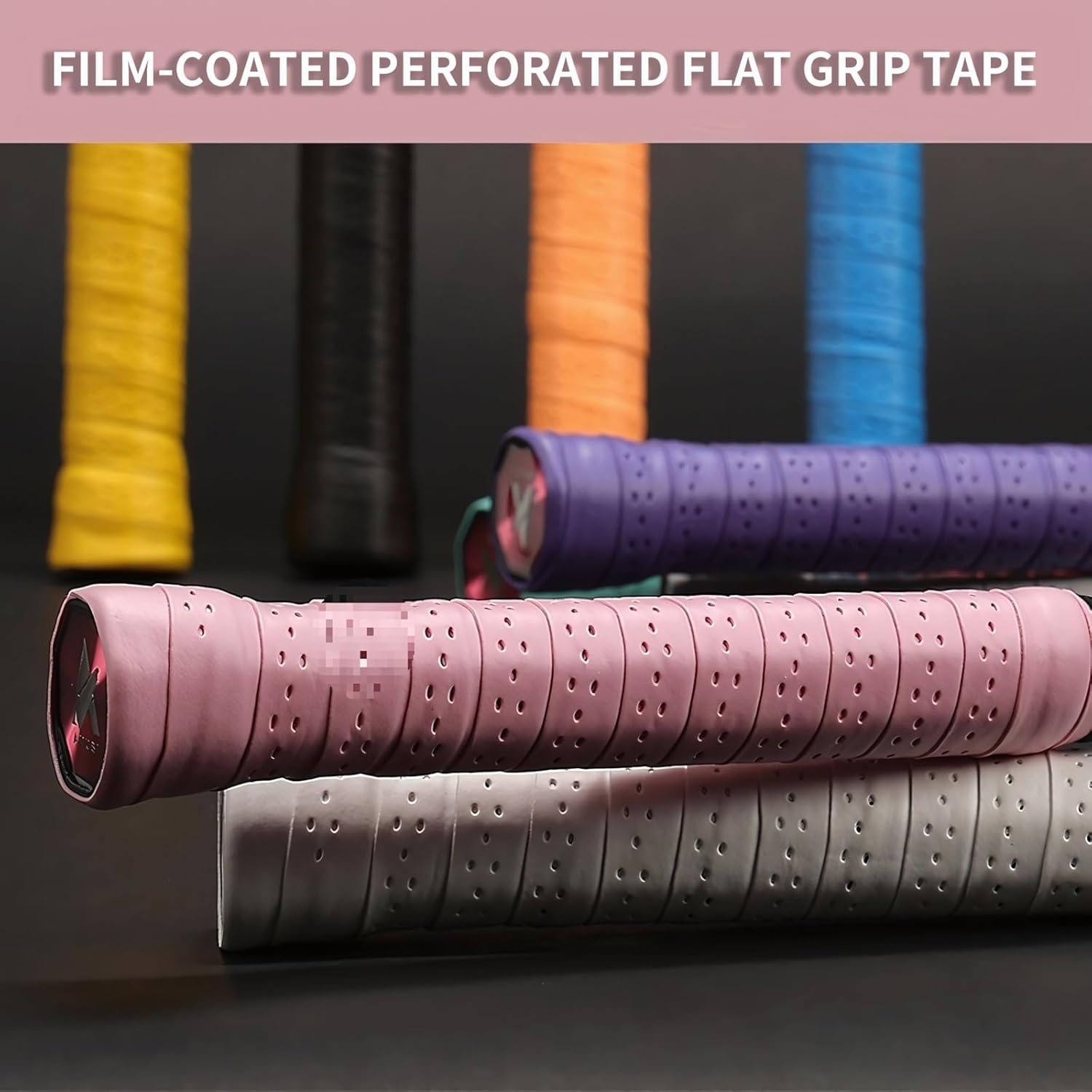 6-Pack Tennis Racket Grip Tape (6 Grips) Sweat-Absorbing Handle Grip for Tennis, Badminton, Squash, Golf, Fishing, and Pickleball Overgrip image number 3