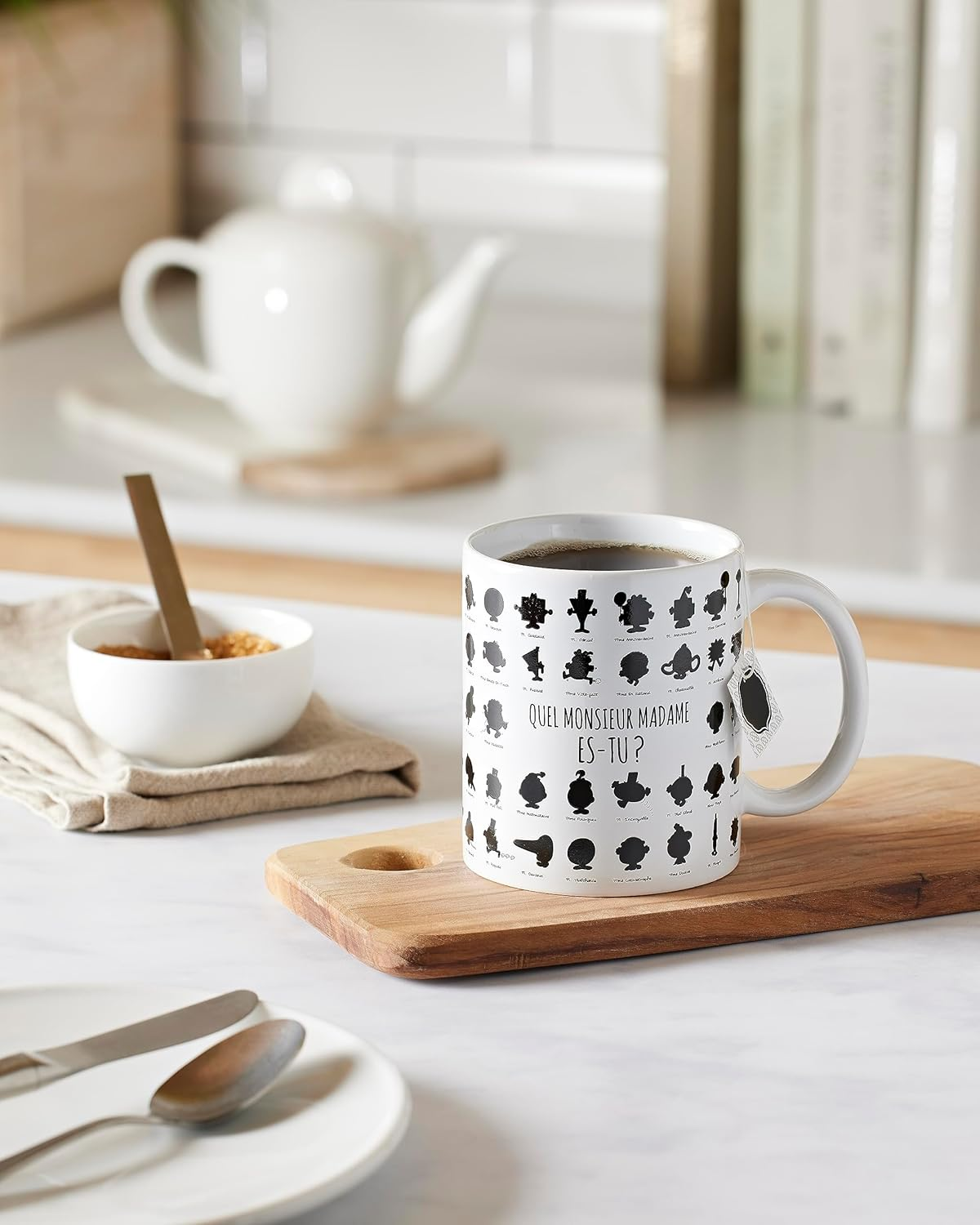 Monsieur Madame MM3107 Heat Reactive Mug with What Mr Men Are You, 320 Ml, White Black and Multicoloured, Ceramic, 12 X 8.5 X 9.7 Cm image number 2