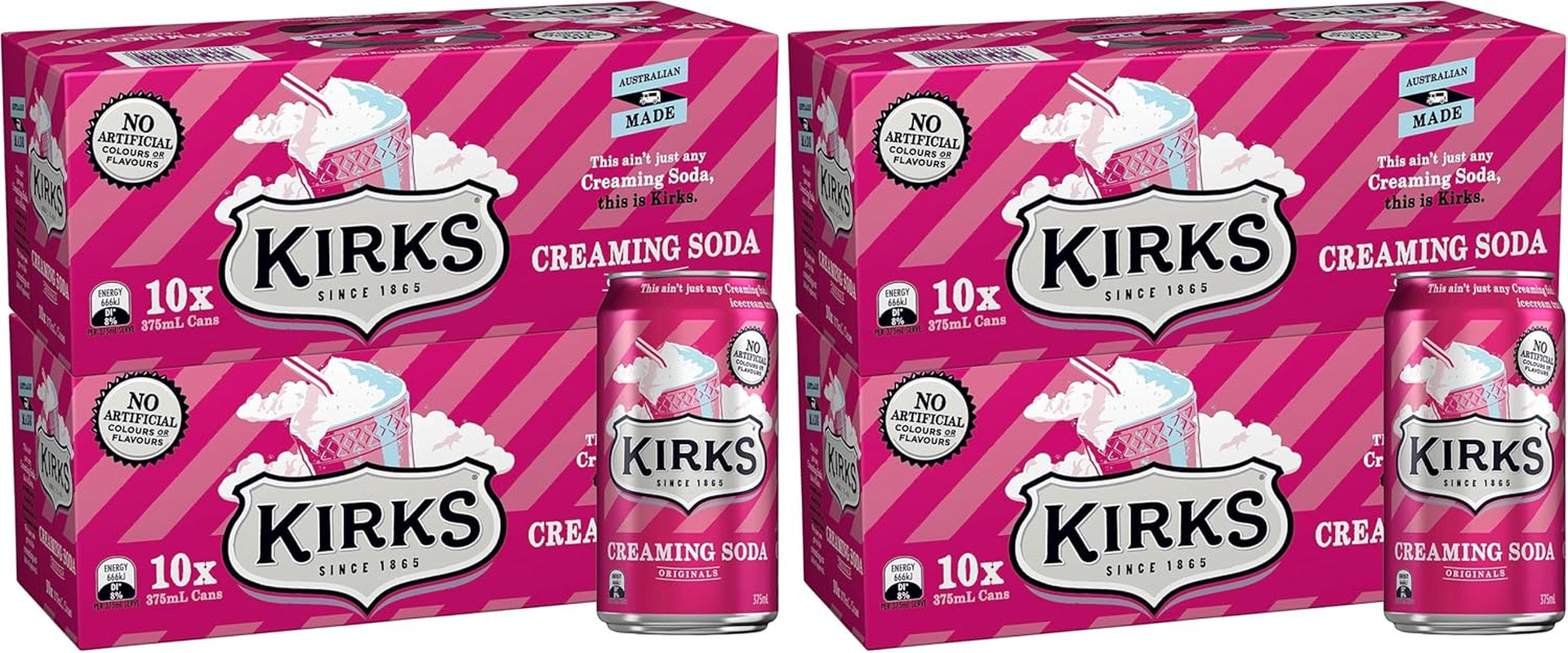 Kirks Creaming Soda Soft Drink Multipack Cans 20 X 375 Ml (Pack of 2) image number 2