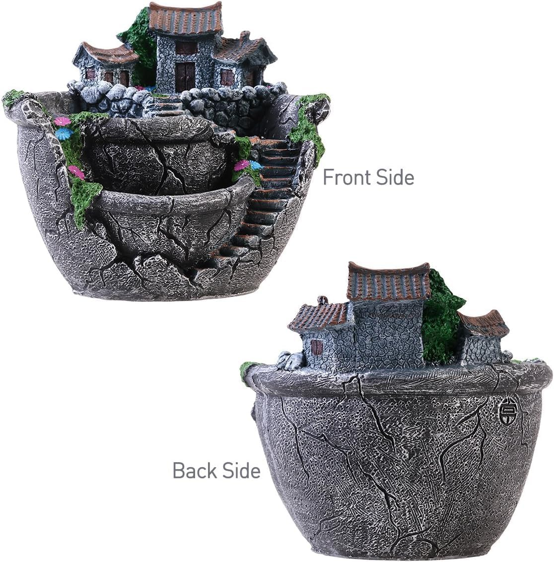 Planter Flower Plant Pots Fairy Garden Pot with Sweet House Resin Miniature Creative Succulent Plants Pot Mini Garden Decoration Bonsai Decor Accessories image number 6