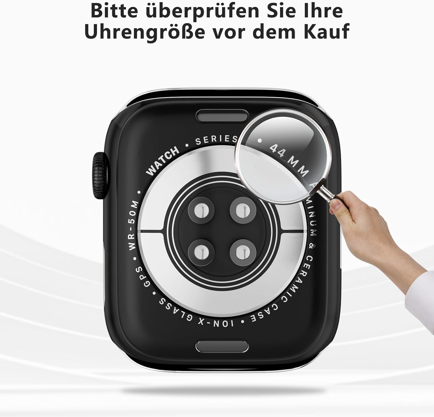 TGKML Pack of 2 Compatible with Apple Watch SE 2/SE/6/5/4 Protective Case with Screen Protector 44 Mm, Hard Case Built-In Scratch-Resistant Tempered Glass Screen Protector for Iwatch 44 Mm, image number 1