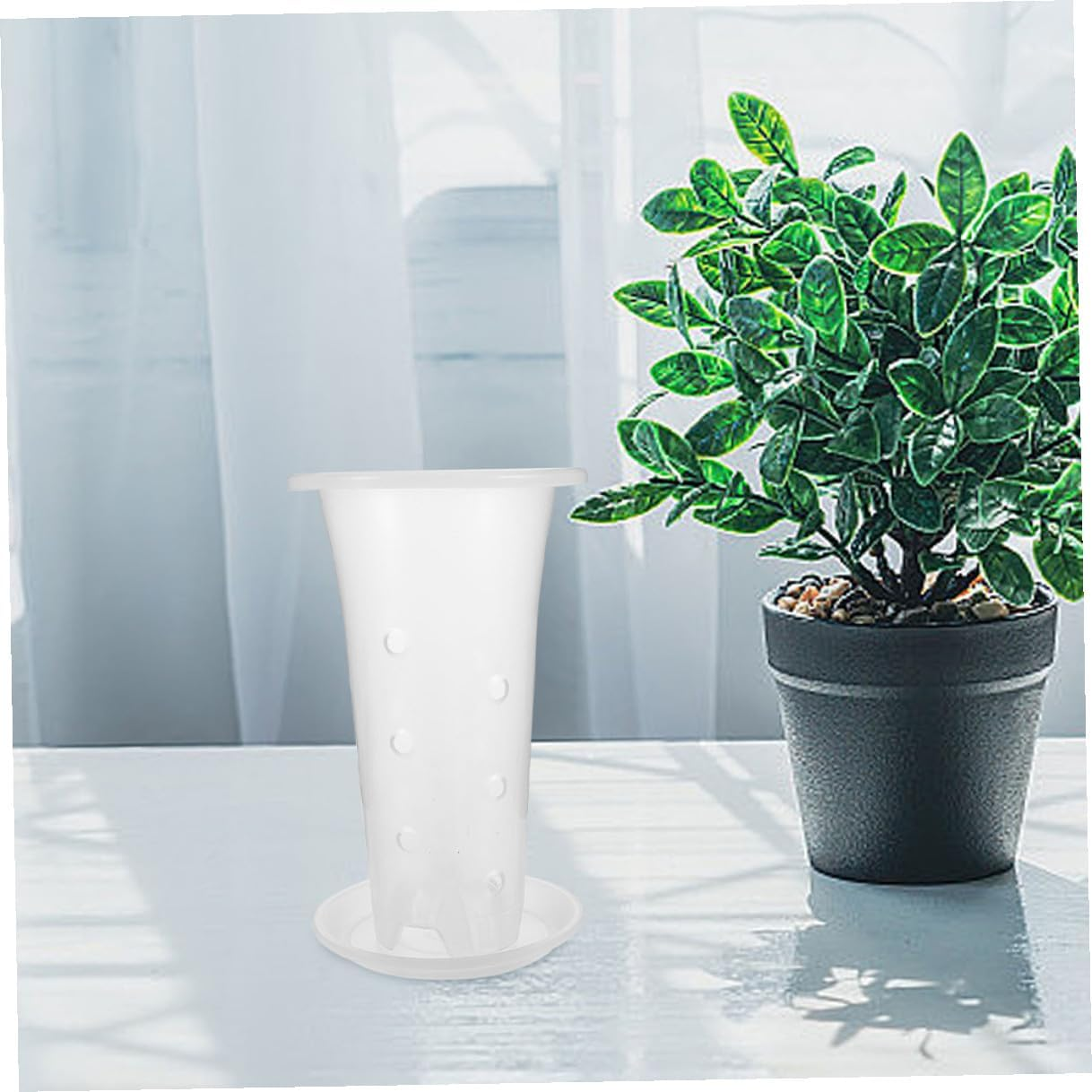 HAKIDZEL 4Sets Root Control Plant Pots Saucers Small Plant Pots for Indoor Gardening Decorative Garden Supplies image number 3