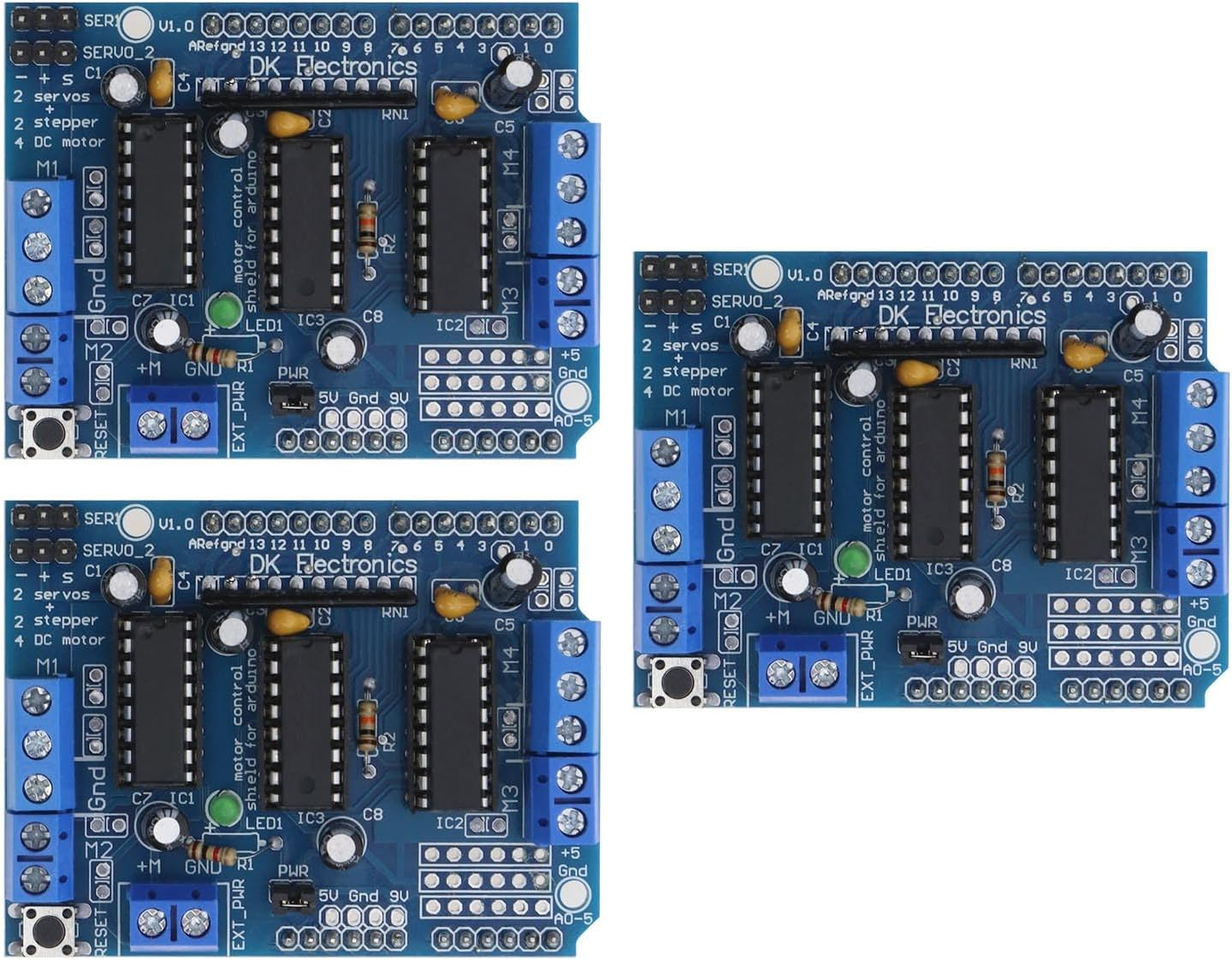 3Pcs L293D DC Motor Driver Module Shield Stepper Aideepen Motor Control Shield Module Stepper Motor Drive Shield Expansion Board