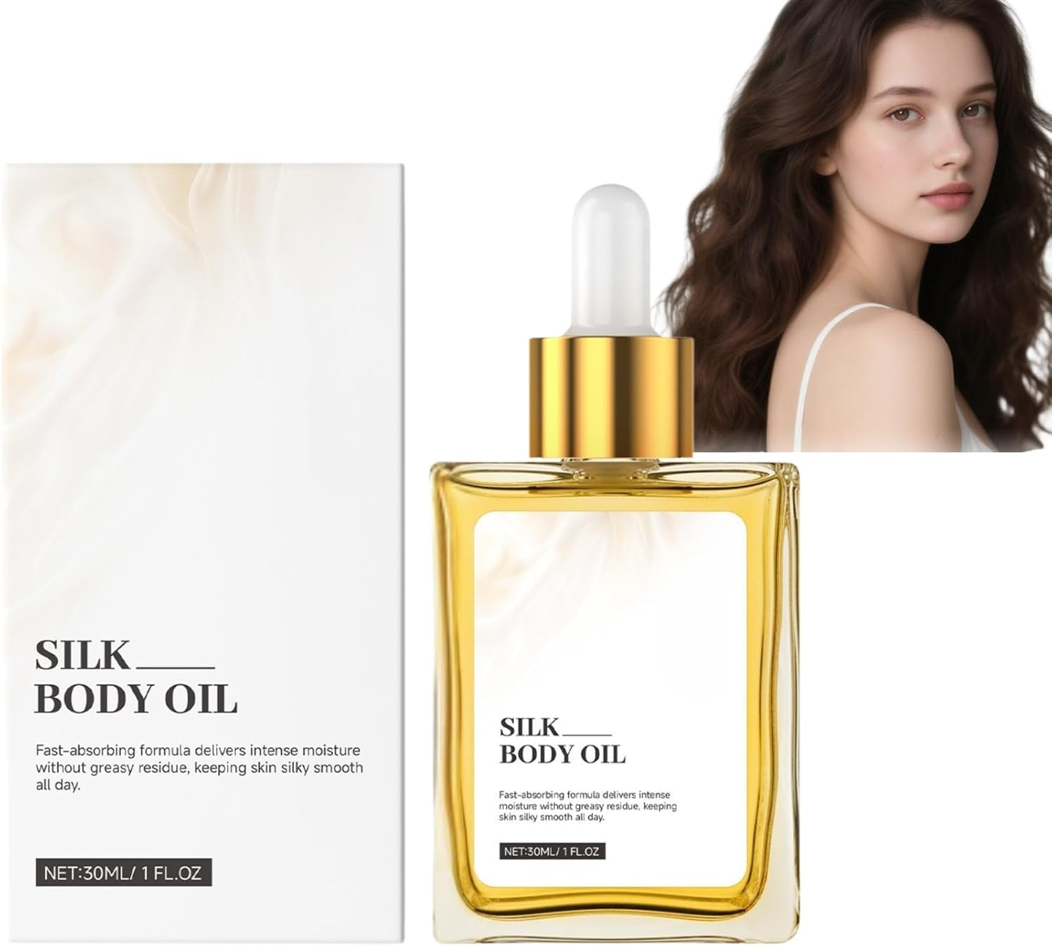 Gouda Silk Body Oil, Body Perfume Oil for Women, Bath & Shower Essential Oil for Smooth and Hydrated Skin, Refreshing Non-Greasy, Infused with Shea Butter, Coconut Oil, Vitamin E (2Pcs)