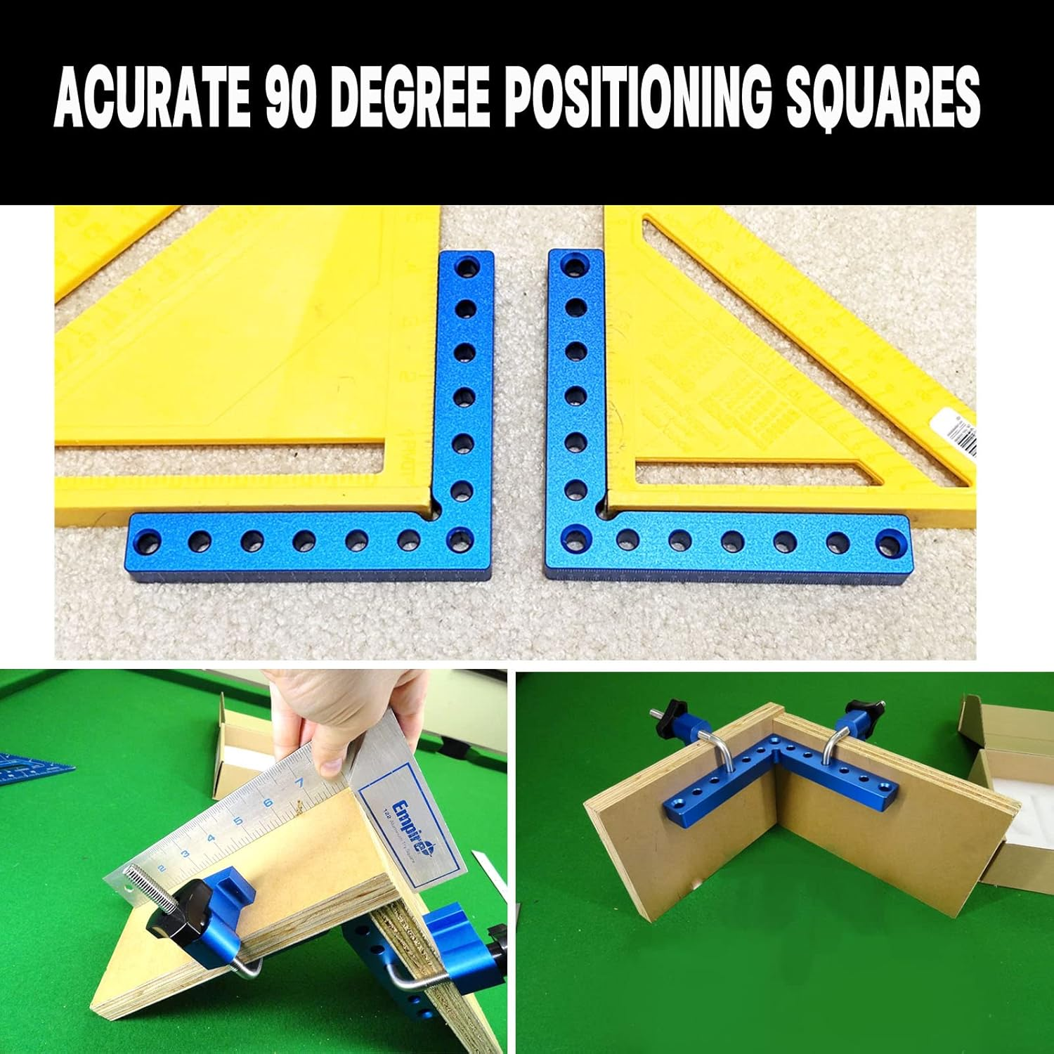 5.5"&times;5.5" 90 Degrees Positioning Squares, Right Angle Squares with 8 Clamps, Aluminium Alloy L-Type Corner Clamp Woodworking Clamping Tool for Picture Frames, Boxes, Cabinets (140Mm X 140Mm) image number 2