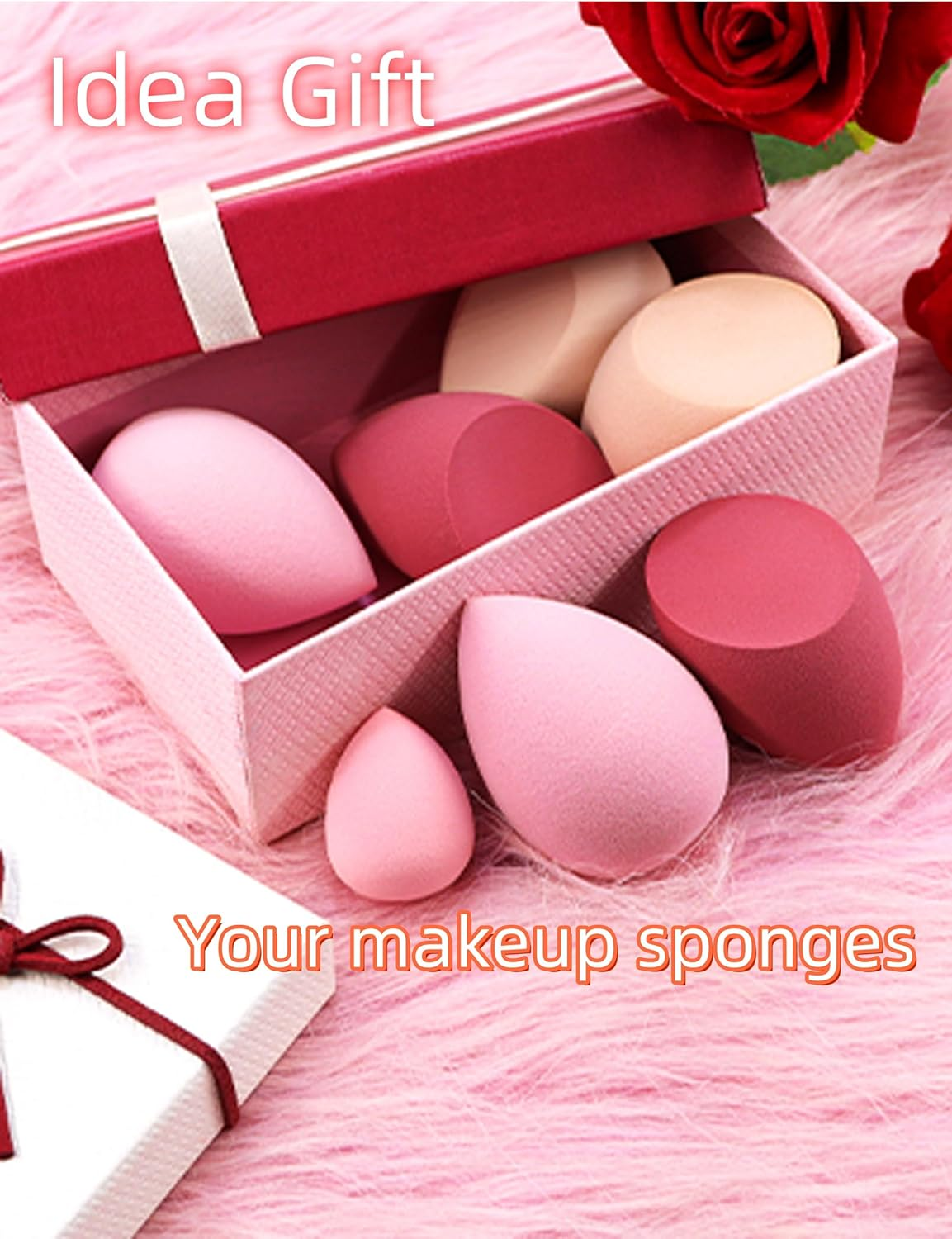 Makeup Sponge Set,Beauty Sponge Blending Foundation Sponge Makeup Puff with Case,6Pcs for Cream, Powder and Liquid image number 4