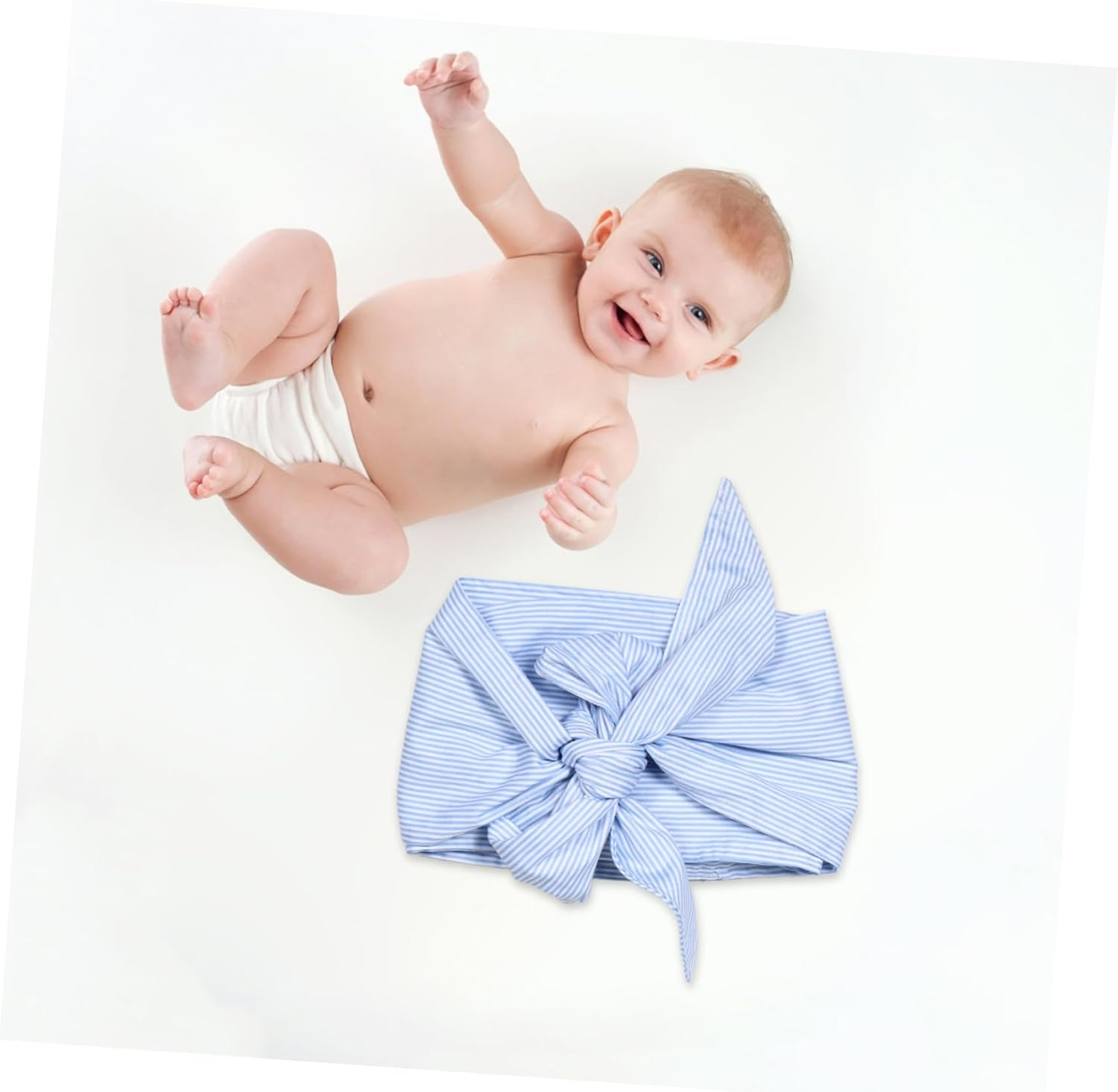 Beaupretty Cute Swaddle Decorative Ribbon Hooded Towels for Nursery Newborn Bowknot Wrap image number 5