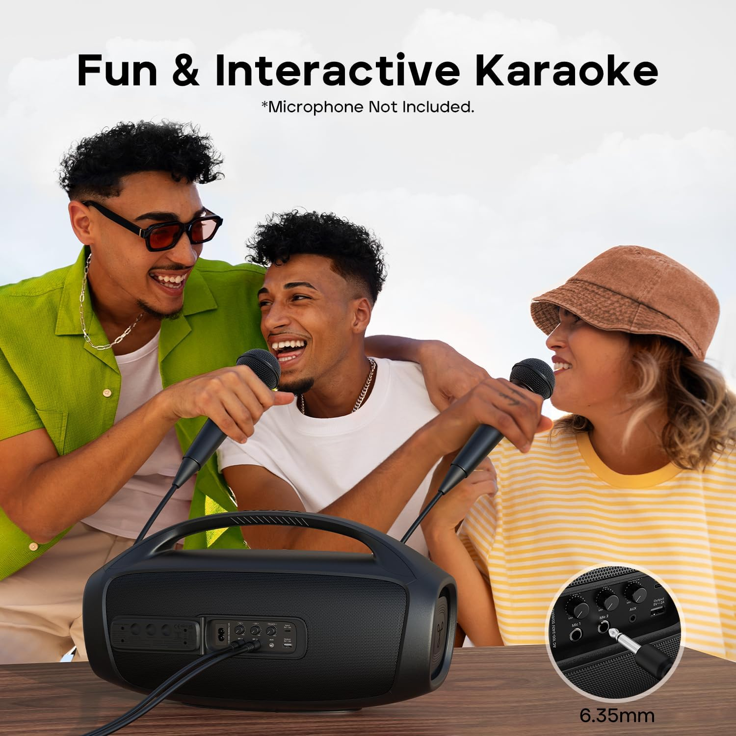 TRIBIT Stormbox Blast 2 Bluetooth Speaker, 200W Portable Speaker with Subwoofer,Xbass,Led Lights,Bluetooth 5.4,Ip67,Custom EQ,30H Playtime,Karaoke Function-Perfect for Outdoor Party/Garden/Beach image number 5