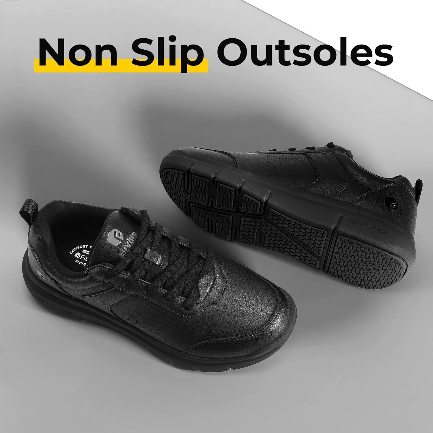 Fitville Men'S Wide Fit Walking Shoes, Comfortable Dress Shoes Lightweight Leather Shoes for Swollen Feet Plantar Fasciitis image number 5