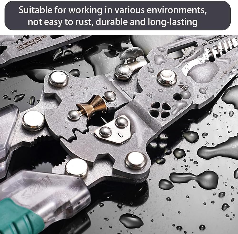 Saker Multi-Function Electrician'S Pliers Set,Compact All-In-One Wire Stripping Tool with Insulated Handle and Storage Lock, Ideal for Home and Workshop Use (GREEN, 1 PACK) image number 3