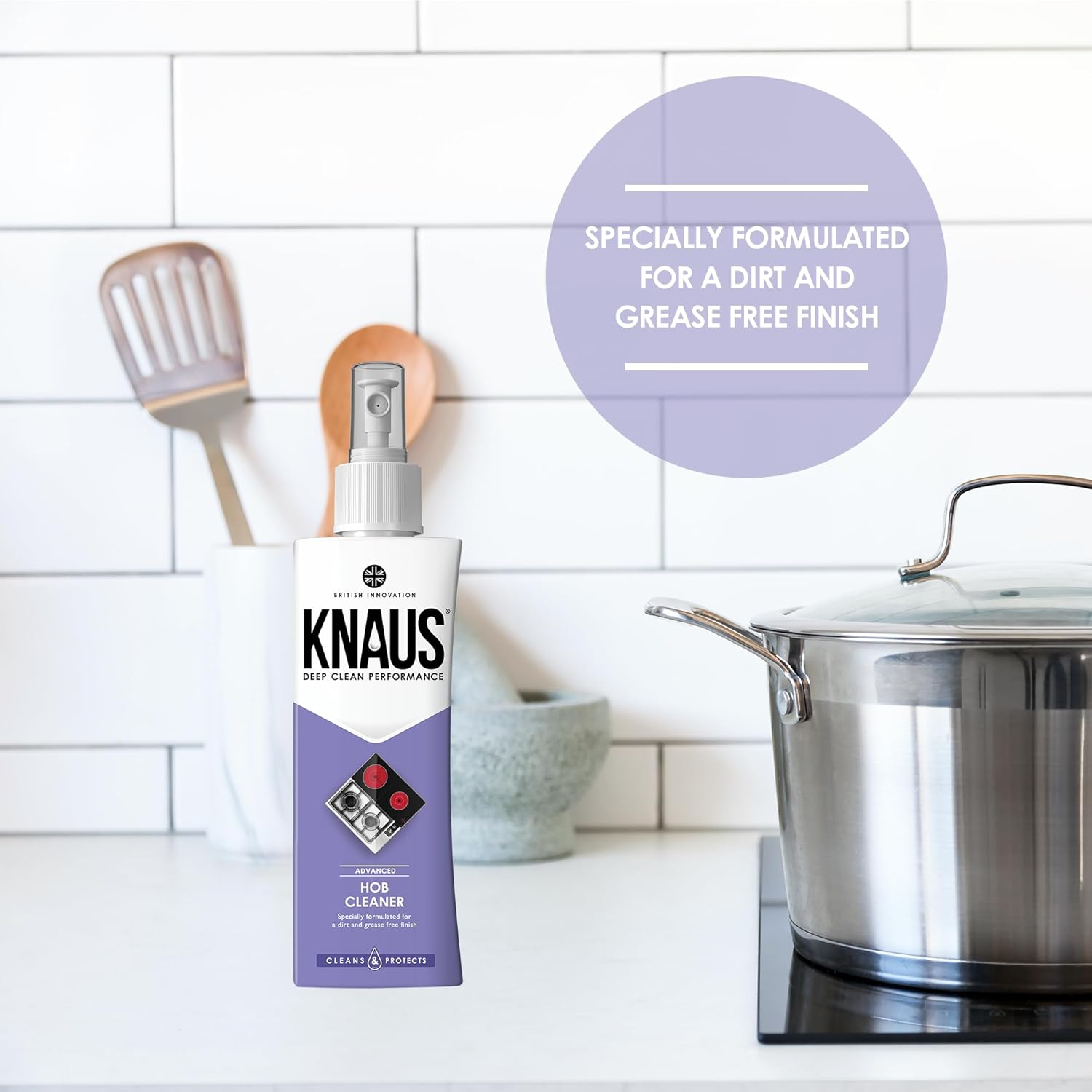 KNAUS Cook Top Cleaner Spray, 300Ml - High-Performance Appliance Kitchen Cleaner, Suitable for Electric Glass Ceramic and Induction Hobs, Stove Cleaner, Conditioner and Polish image number 3