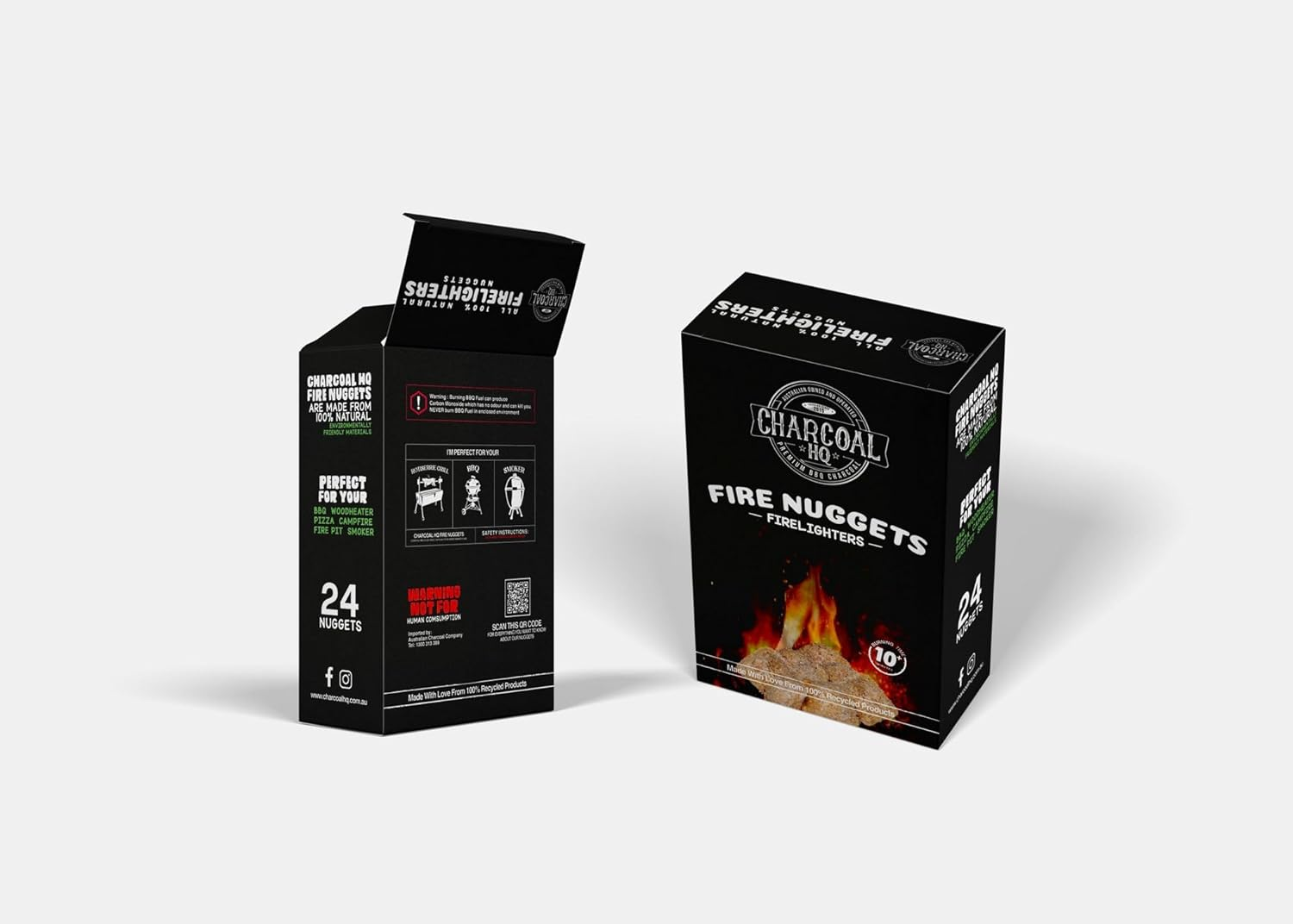 Charcoal HQ Fire Nuggets Firelighters - 24 Pack image number 3