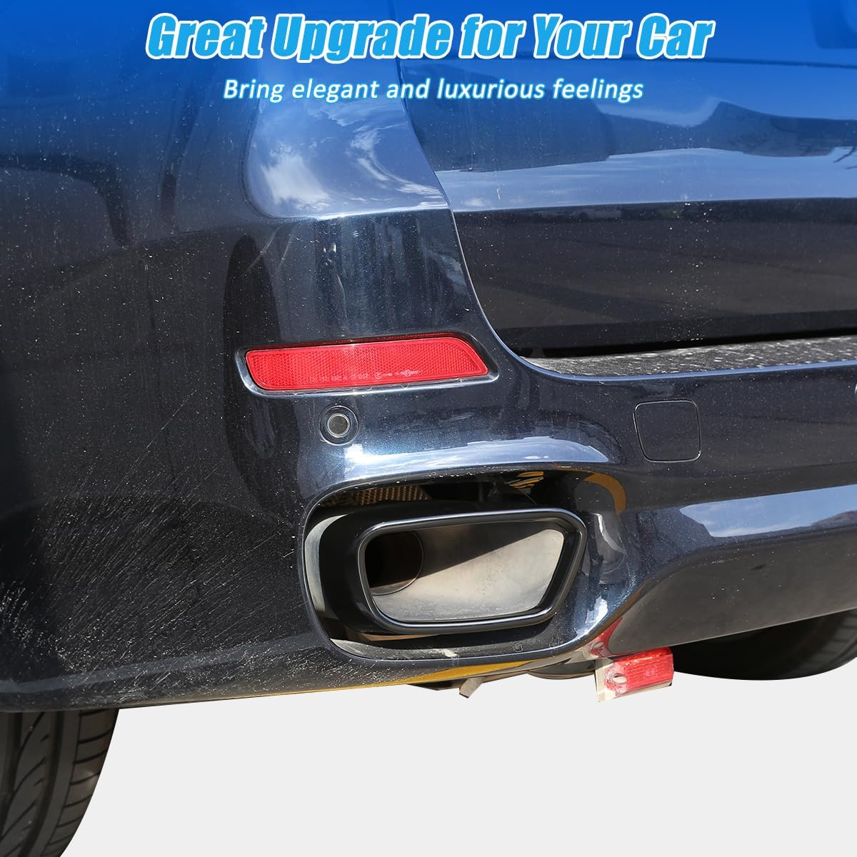 YIWANG Black Stainless Steel Tail Throat Vent Decorative Car Accessories for BMW X5 F15 X6 F16 2014-2019(Suitable for M Sports Version) image number 1