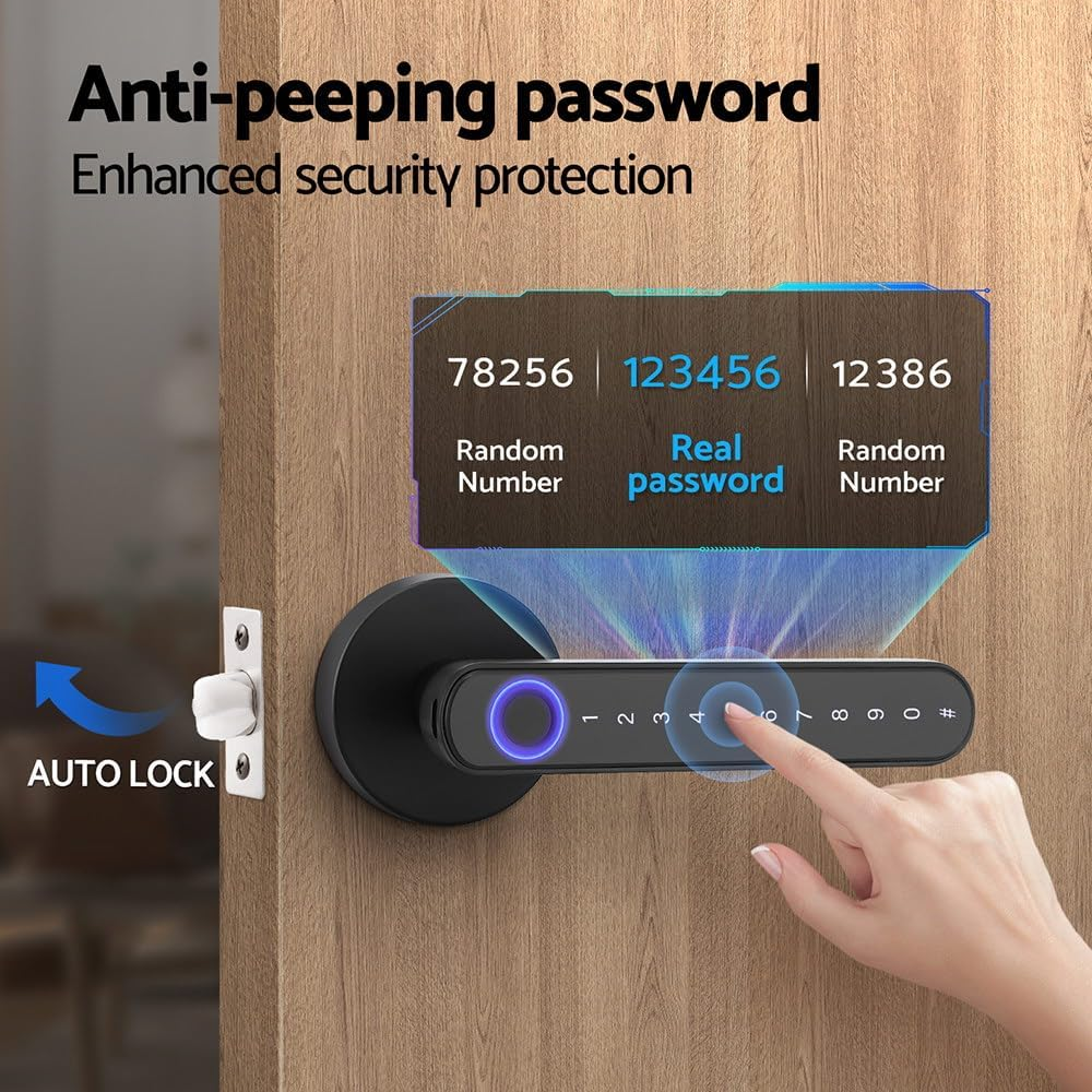 Ul-Tech Fingerprint Door Lock Smart Electronic Handle Digital Password Key App image number 6