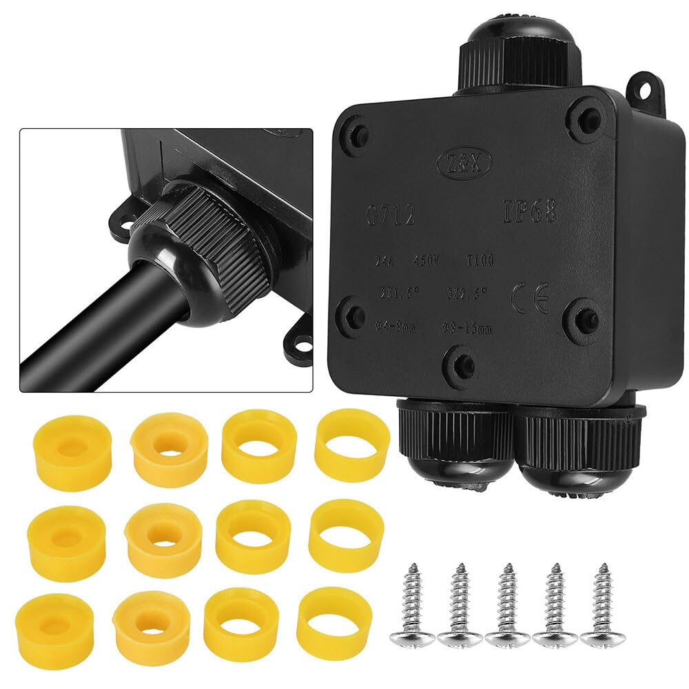 Xinyee Waterproof Outdoor External Electrical Junction Box Underground Cable Line Wires Power Cord Connector image number 3