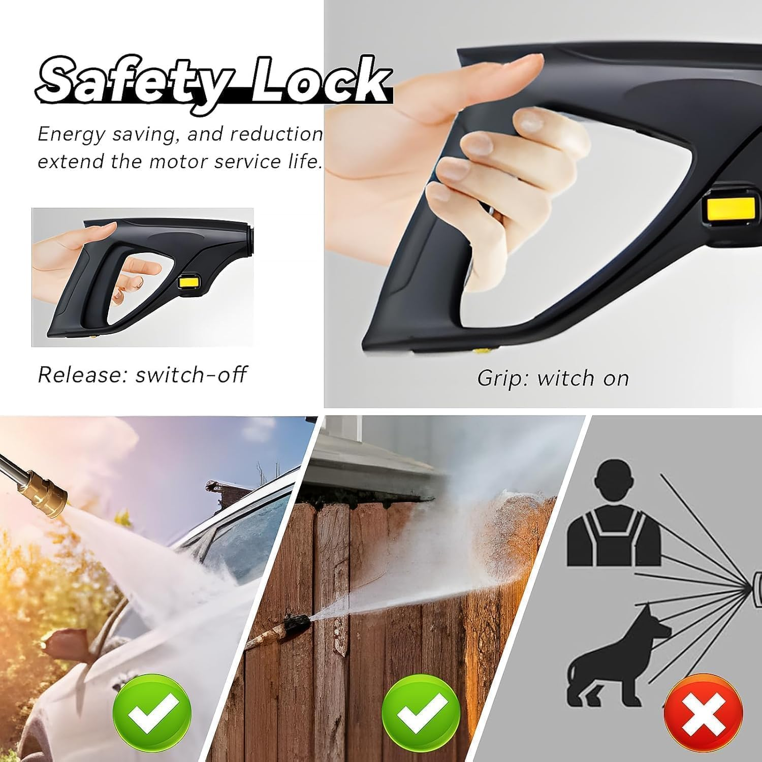 4000PSI Electric Pressure Washer, 3000W Power Washer with Spray Gun/Wheels/Foam Cannon/Water Pump Hose, Electric Power Cleaner Machine for Cars/Fences/Driveways/Patios/Home Cleaning (Blue) image number 4