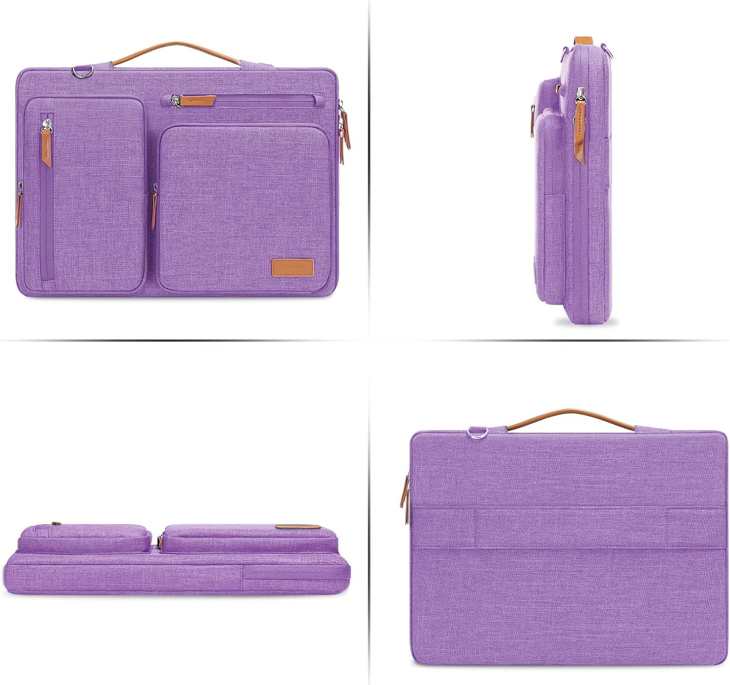 MOSISO 360 Protective Laptop Shoulder Bag, Computer Bag, Side Open Messenger with 4 Zipper Pockets&Handle image number 2