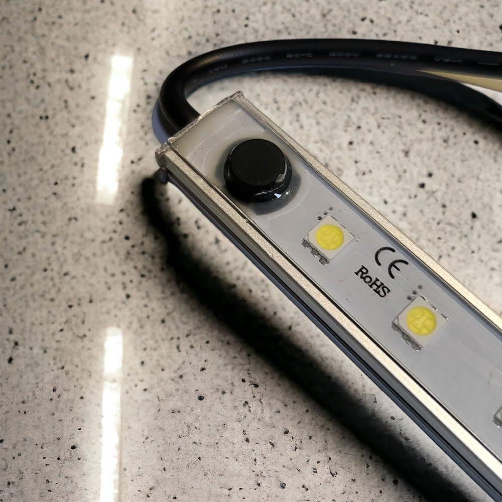 LEDADVANTAGE 12V 30Cm 17-LED Aluminium Waterproof Bar Strip Light & Inbuilt Push Switch for Interior & Exterior Use - Suits Caravan, Boat, Motorhome