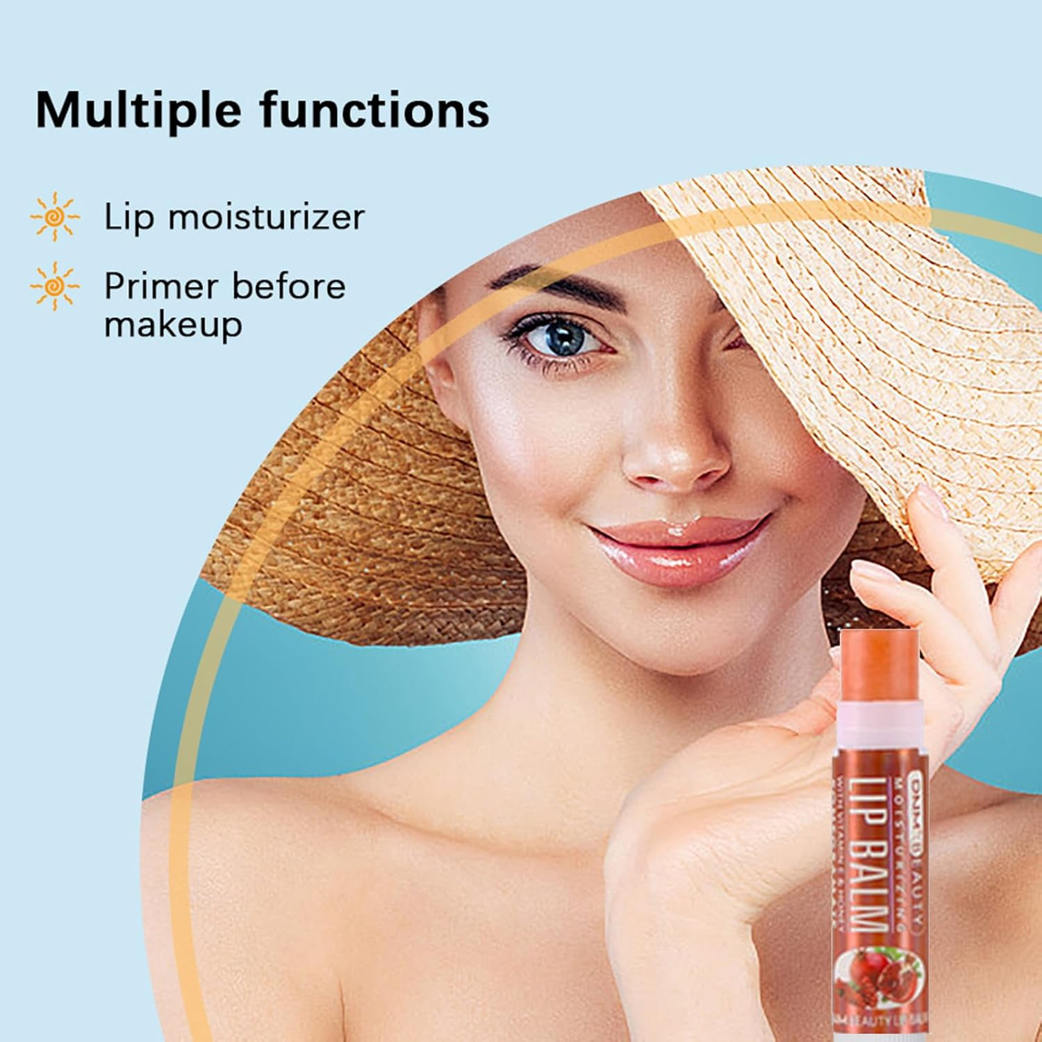 Jascherry 6 Pcs Moisturizing Lip Balm, Lip Oil Set, Fruit Makeup Lip Gloss, Lip Repair Chapstick, High Shine, Natural, Non-Sticky Finish, Nourishing Lipstick Anti-Wrinkle Lip Care Gloss image number 5