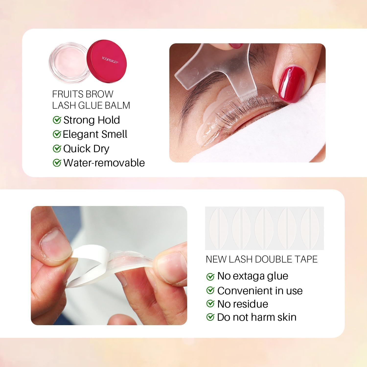 Lash Lift Kit, Gentle Formula Eyelash Perm Set with Improved Adhesive Balm, Suitable for Different Eyelash Types and Lengths, Semi Permanent Curved Eyelashes for 6-8 Weeks image number 1