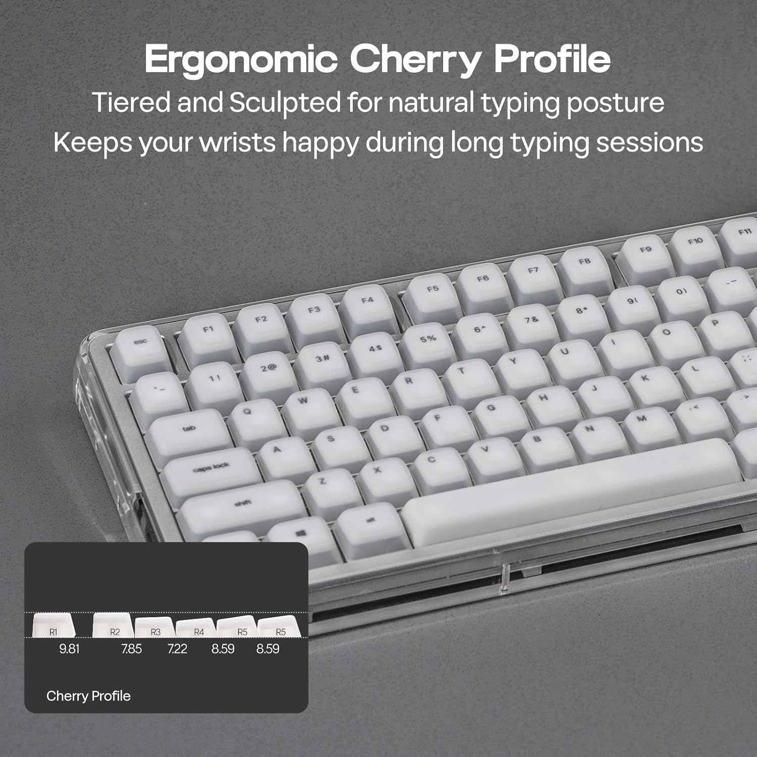 EPOMAKER Aegissil Keycap Set, Silicone Material, Cherry Profile, 113 Keys, 65%/75%/96%/Full Size, Custom Keyboard Keycaps Set for Cherry MX, Kailh, Outemu, Gateron Mechanical Gaming Keyboard (White) image number 1