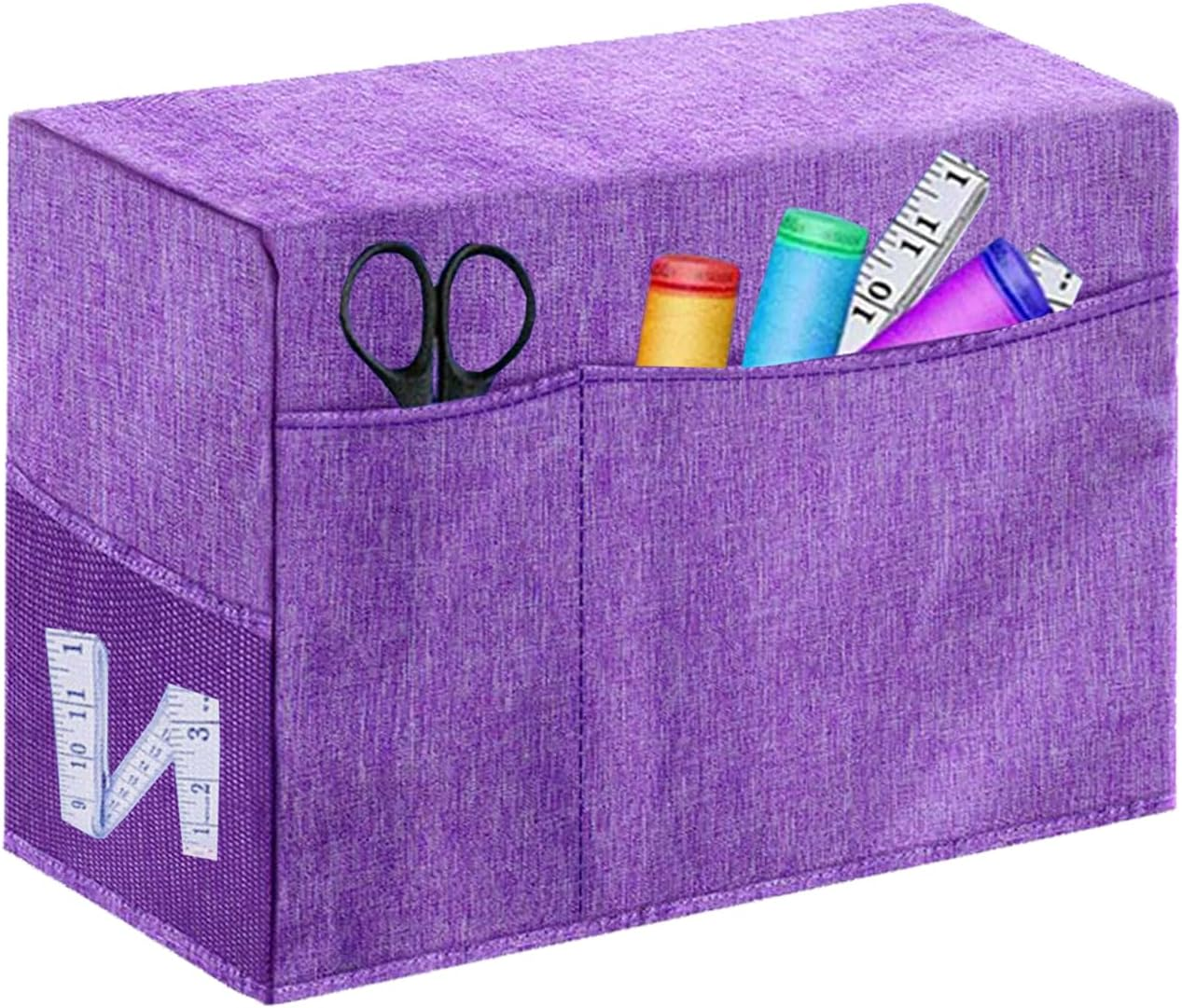 Buziba Sewing Machine Cover Protective Quilted Dust Cover with Storage Pockets Compatible with Most Standard Singer & Brother Machines and Accessories(Purple) image number 1