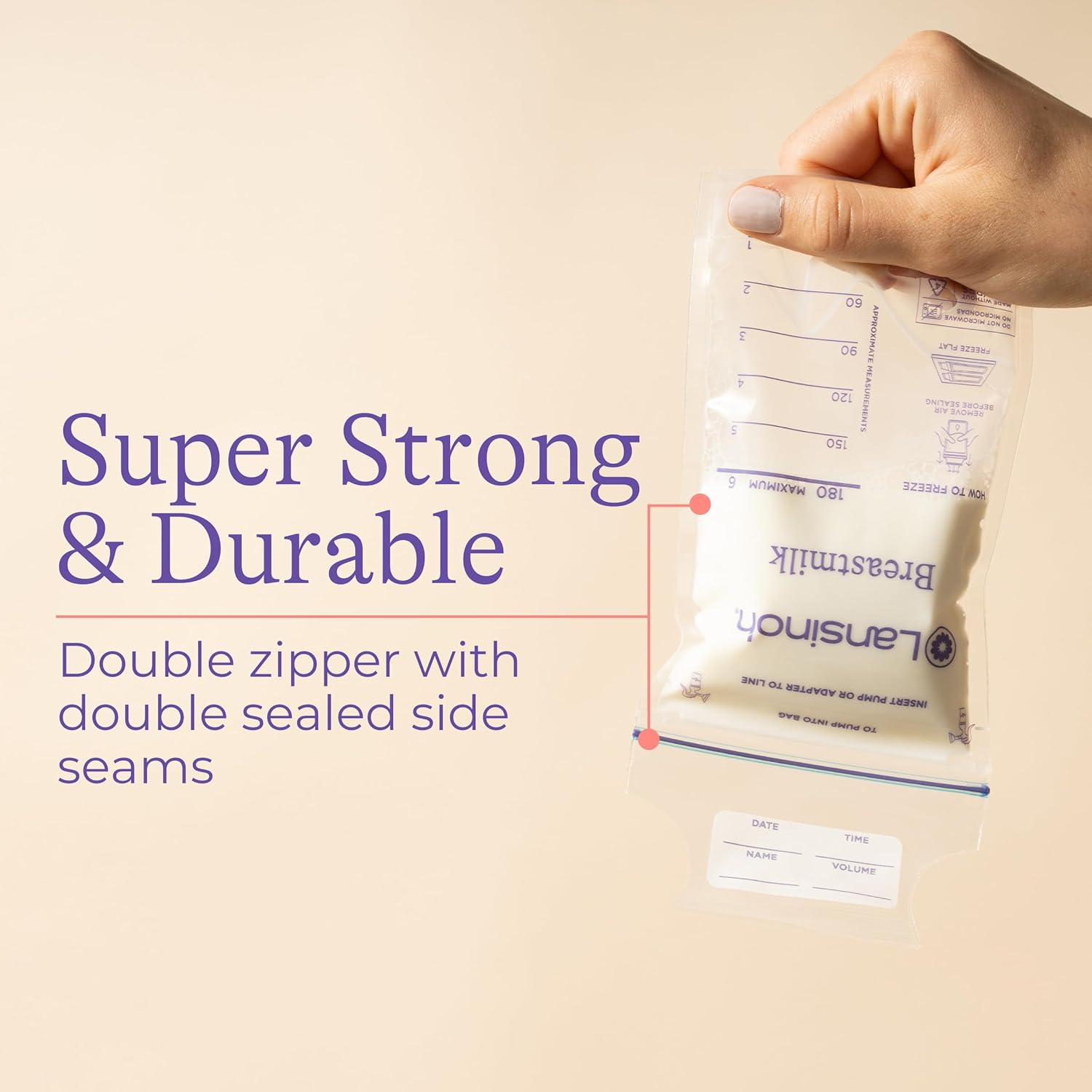 Lansinoh Breastmilk Storage Bags, 100 Count, BPA Free and BPS Free (Packaging May Vary) image number 4