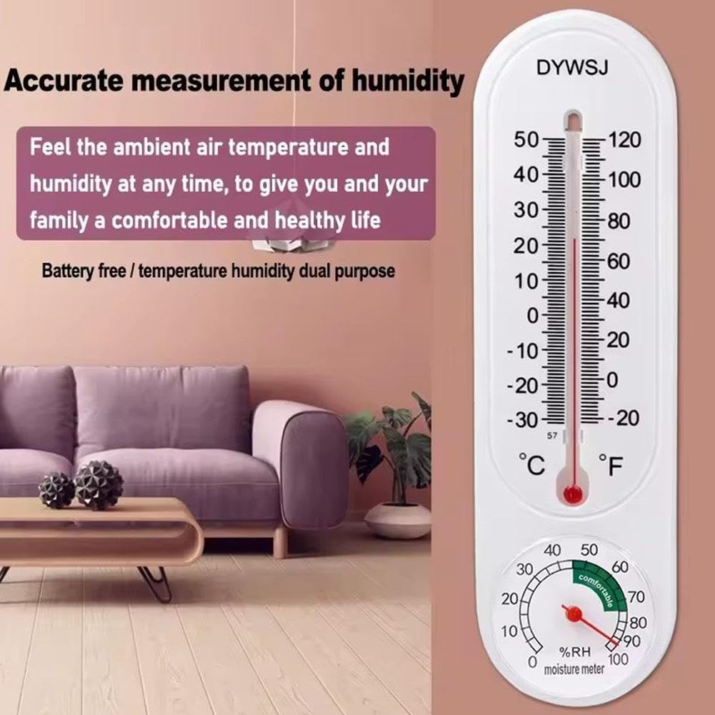Thermometer Hygrometer Wall Hung Room Electronic Temperature Humidity Meter Sensor Gauge with Celsius/Fahrenheit (℃/℉), for Indoor Outdoor Home Garden Office Decoration image number 4