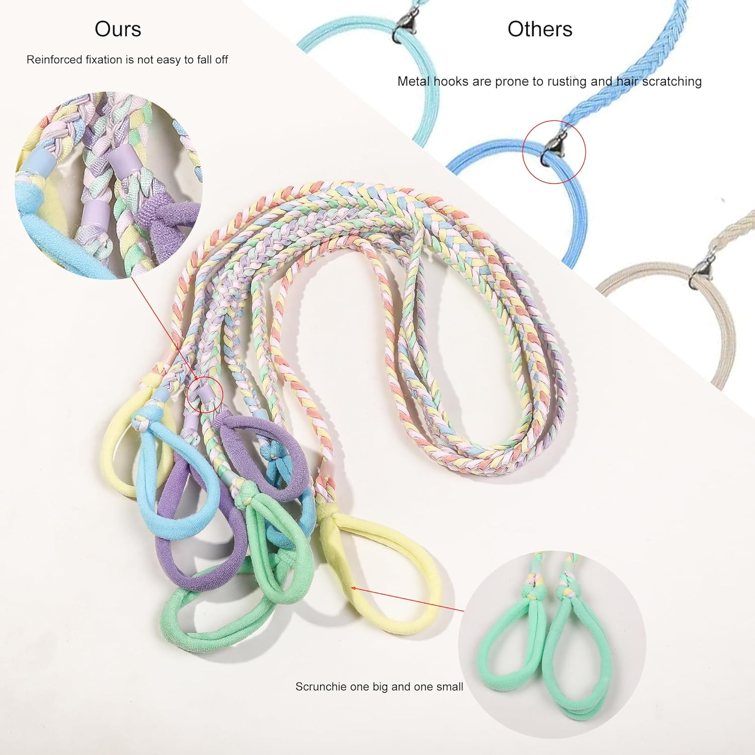 Sport Hair Ties for Women Pony Tails Elastic Hair Ties for Gym Braided Hair Ties Spiral Hair Ties for Swimming Sports - 4 Bright Color image number 3